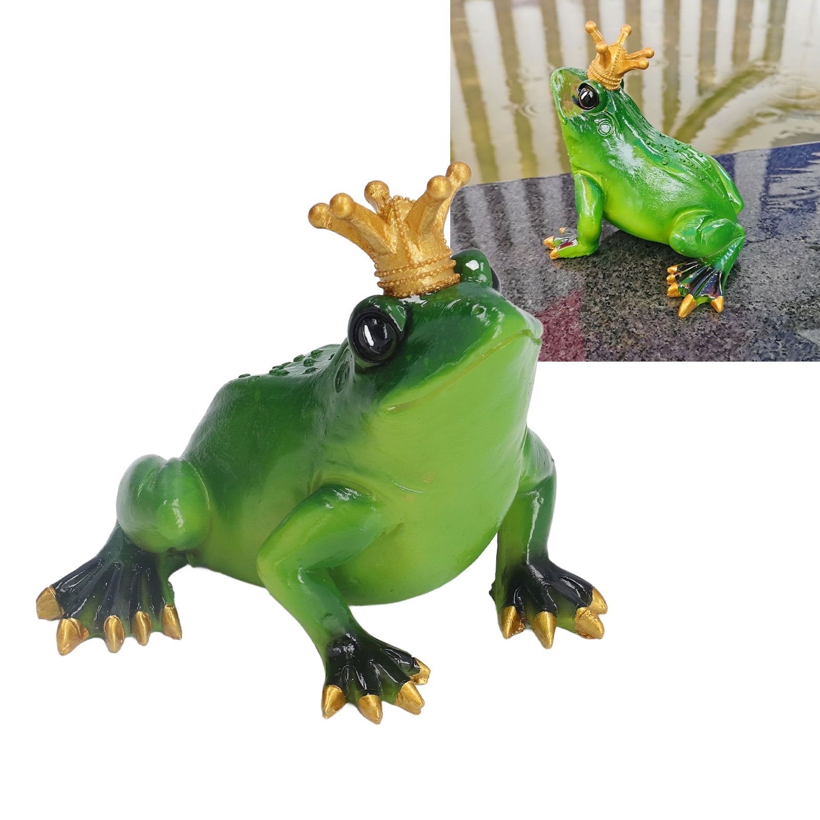 Frog Figurine Sculpture Lifelike Cute Synthetic Resin Desktop Statue Ornament view 12