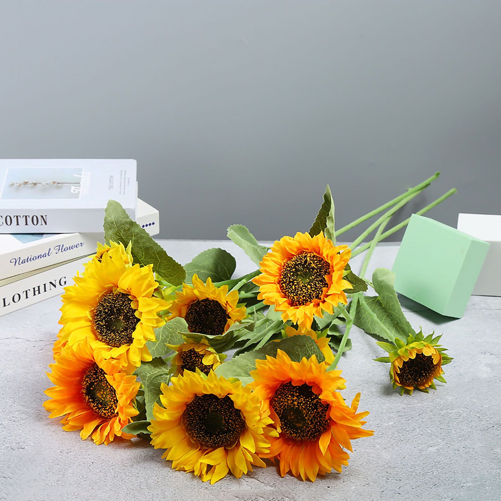 Artificial Sunflower Simulation Flower Silk Cloth for Home Living Room view 3