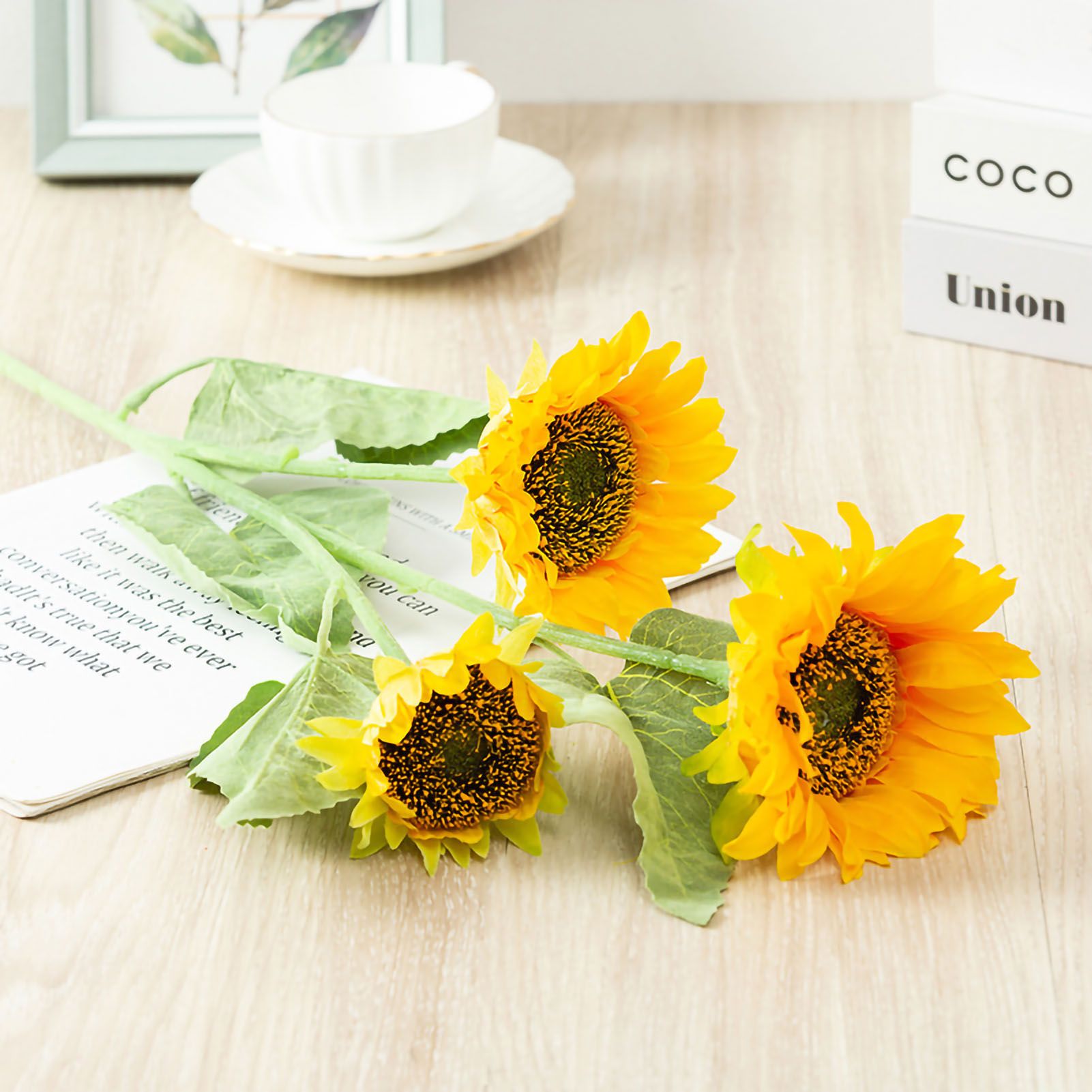 Artificial Sunflower Simulation Flower Silk Cloth for Home Living Room view 4