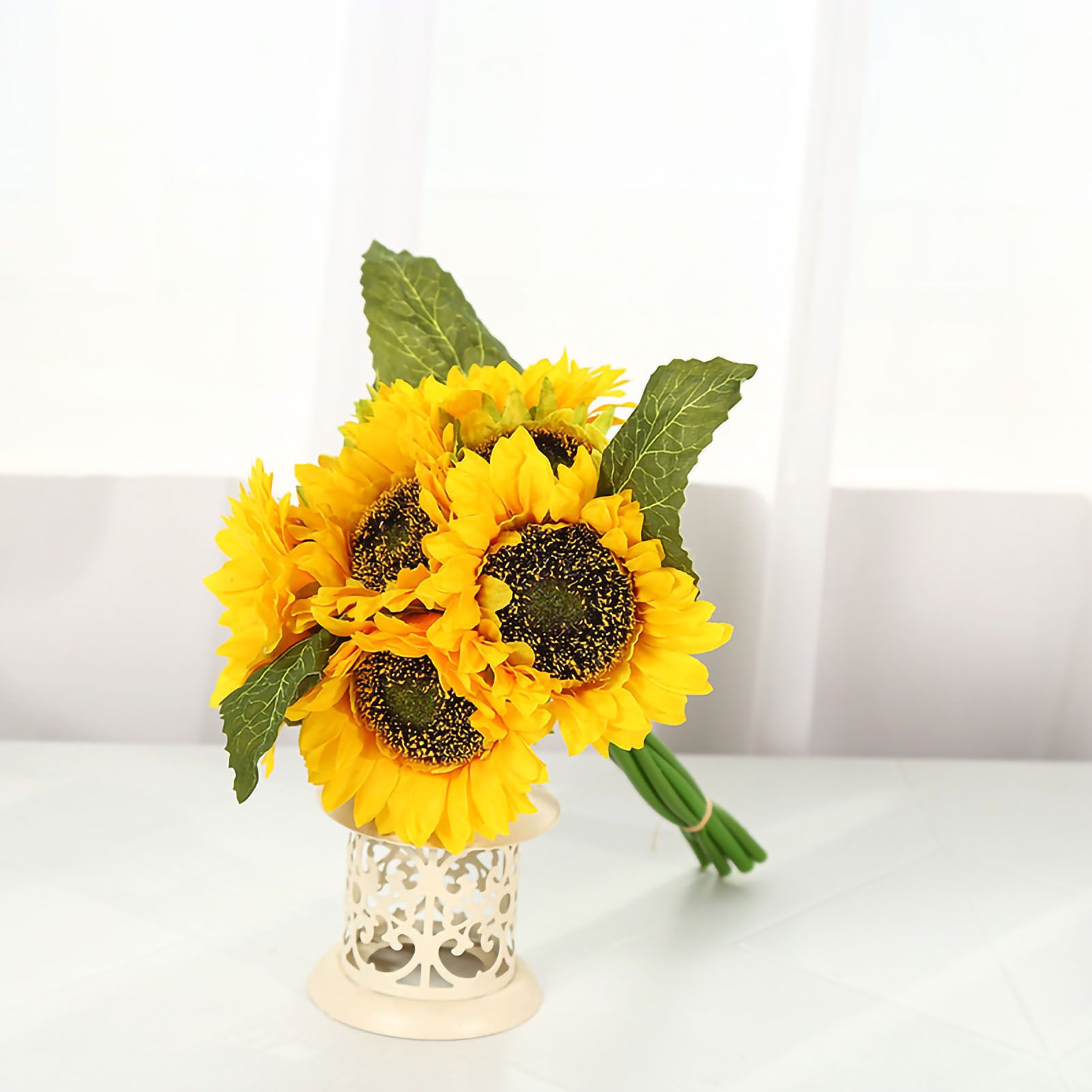Artificial Sunflower Simulation Flower Silk Cloth for Home Living Room view 5