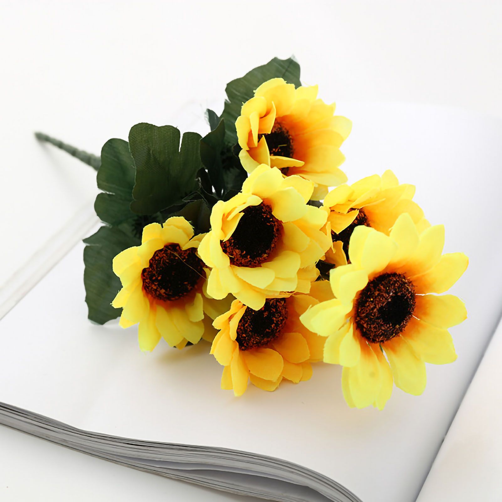 Artificial Sunflower Simulation Flower Silk Cloth for Home Living Room view 6