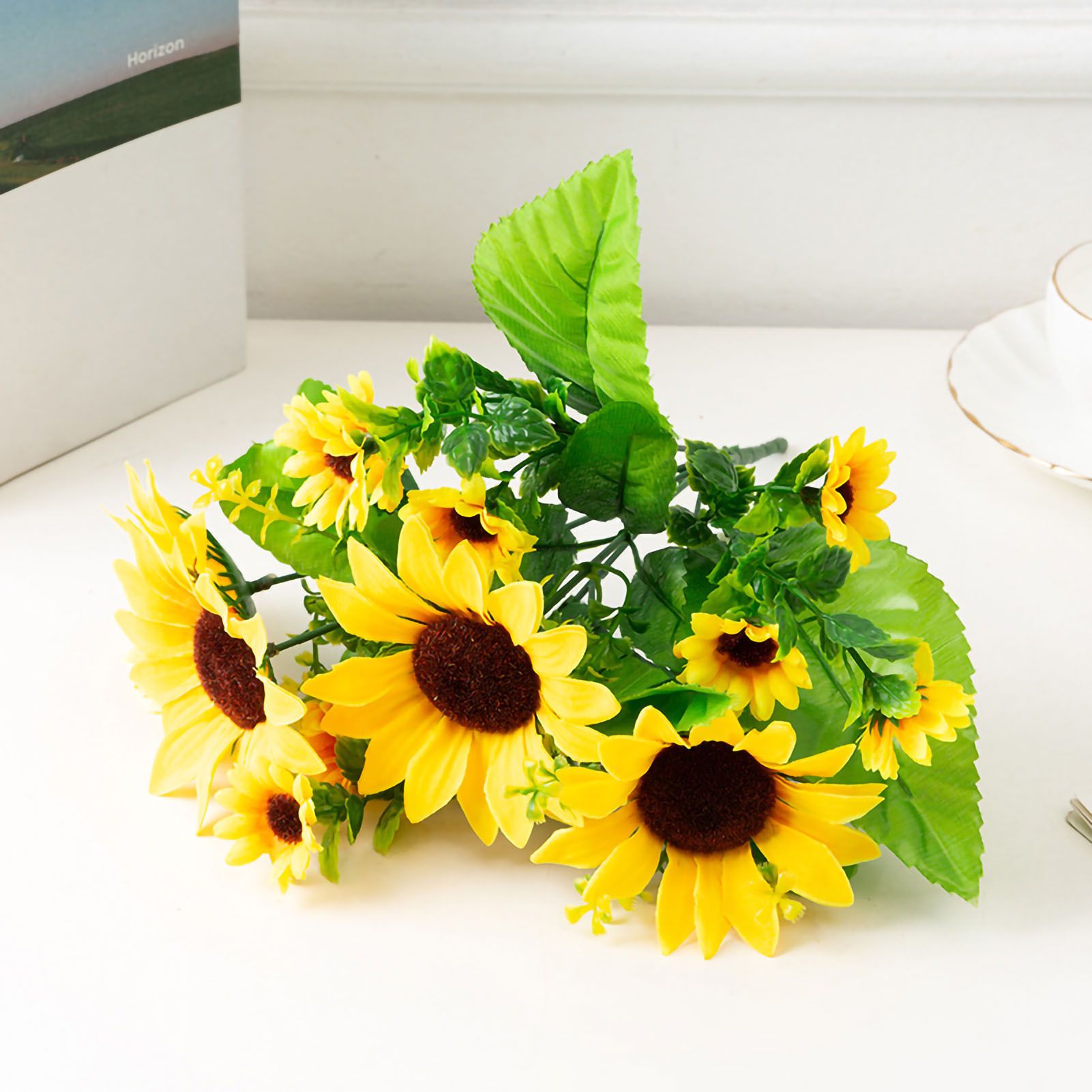 Artificial Sunflower Simulation Flower Silk Cloth for Home Living Room view 8