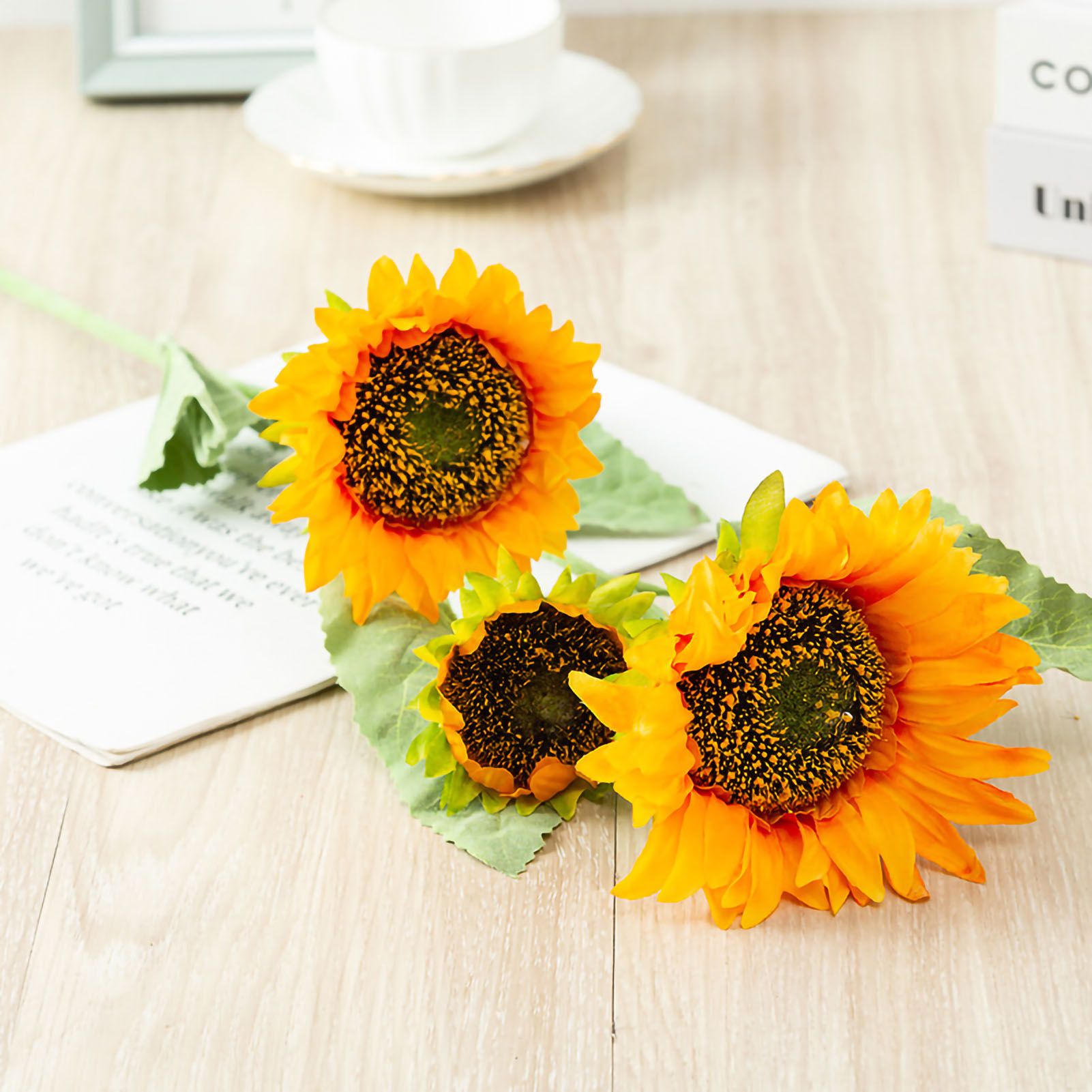 Artificial Sunflower Simulation Flower Silk Cloth for Home Living Room view 11