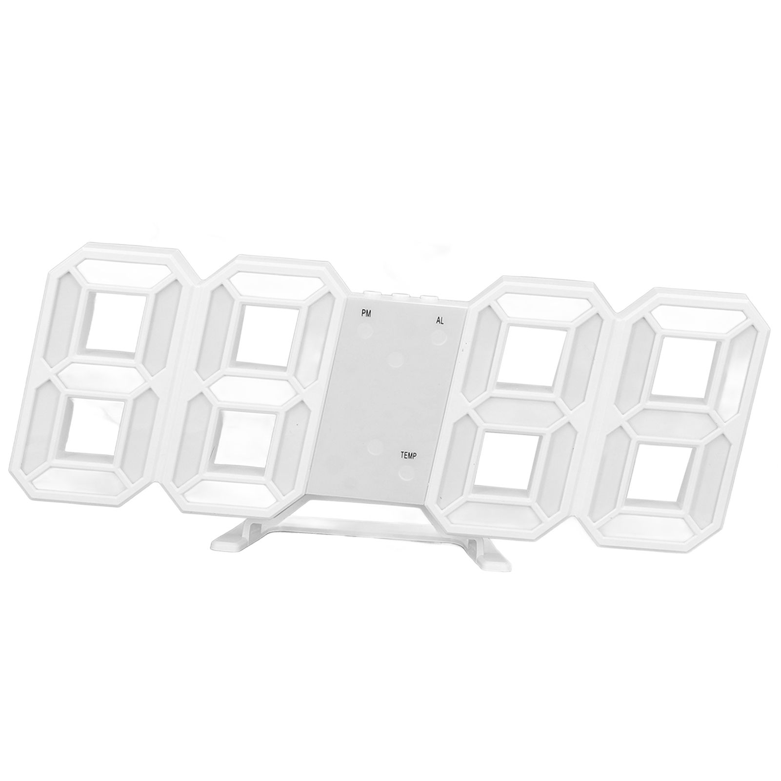 3D LED Wall Clock Minimalist White Frame Digital Wall Alarm Clock Timer with view 4