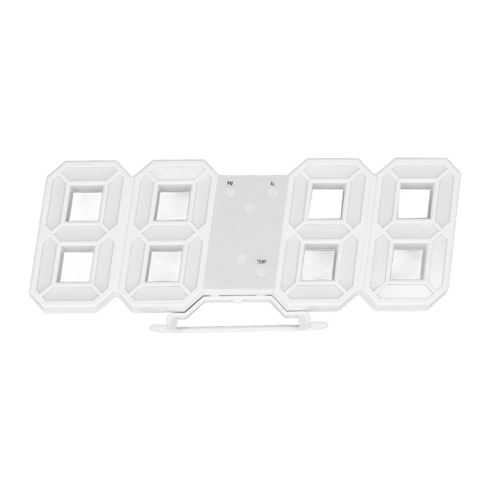 3D LED Wall Clock Minimalist White Frame Digital Wall Alarm Clock Timer with view 10