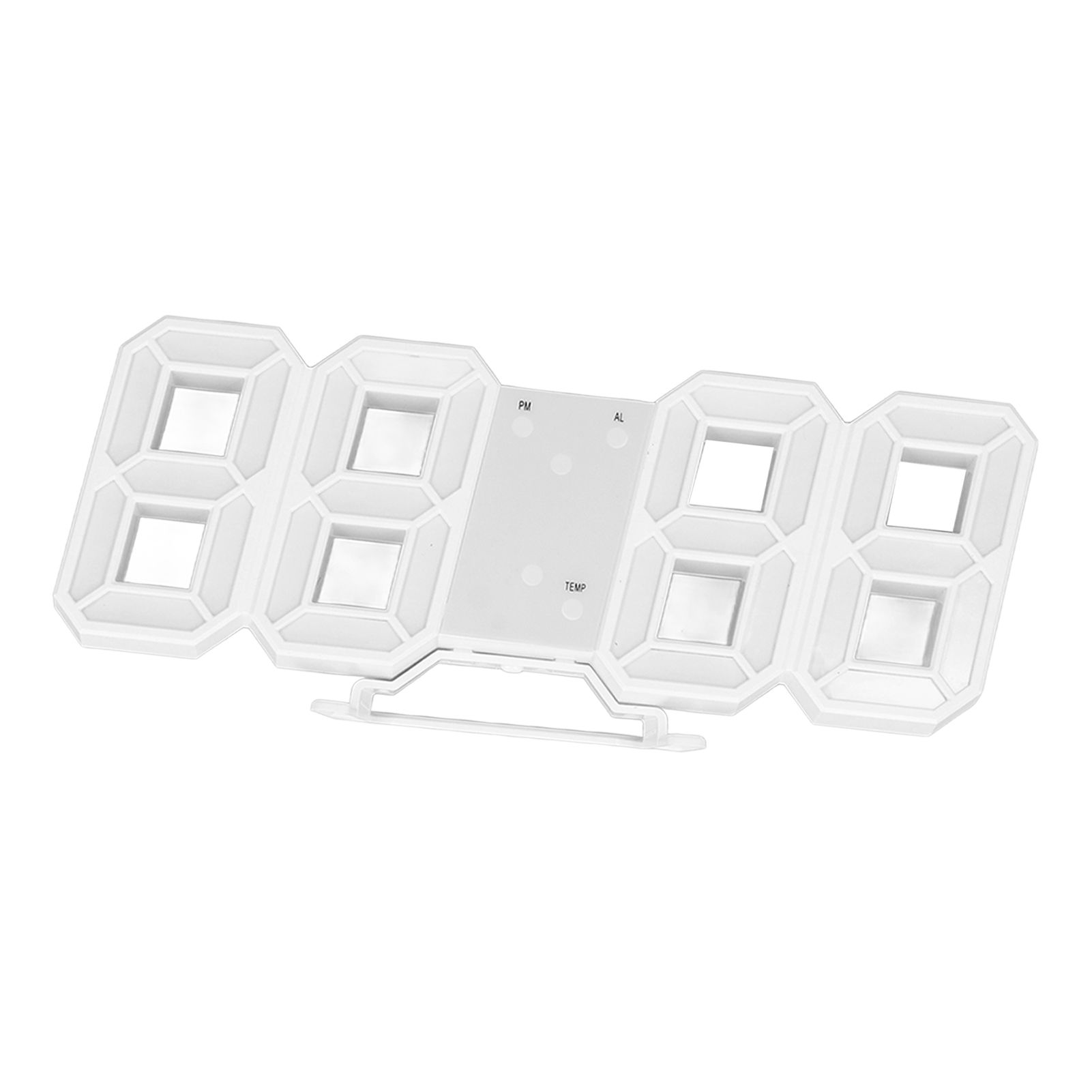3D LED Wall Clock Minimalist White Frame Digital Wall Alarm Clock Timer with view 7