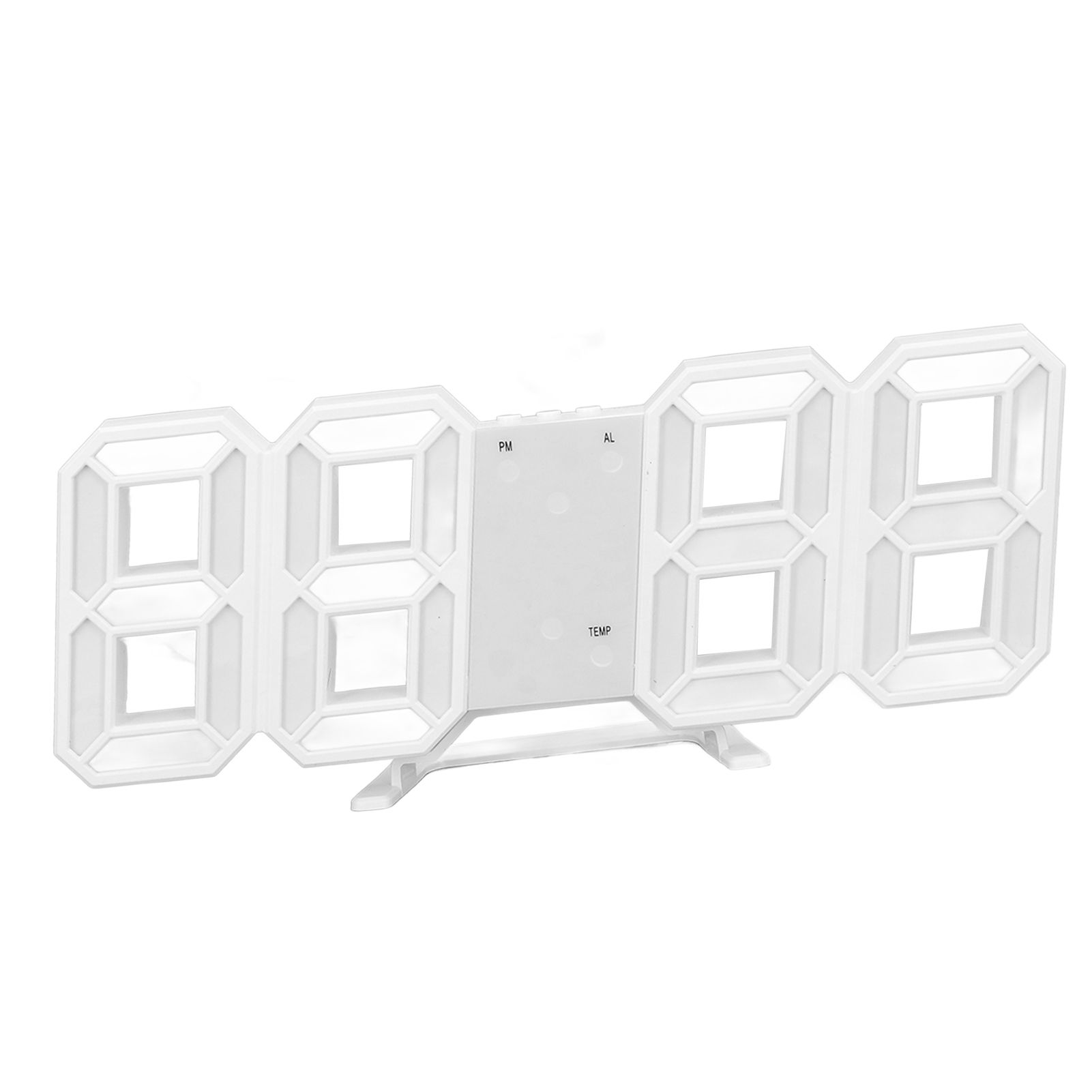 3D LED Wall Clock Minimalist White Frame Digital Wall Alarm Clock Timer with view 3