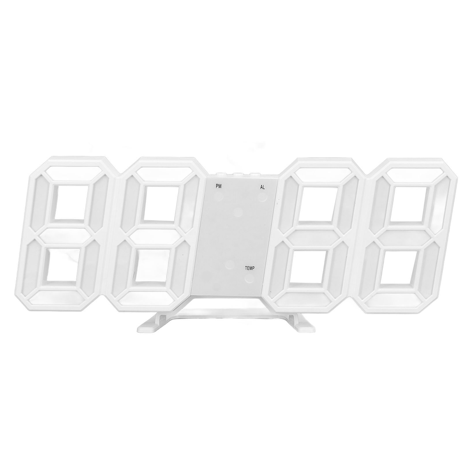 3D LED Wall Clock Minimalist White Frame Digital Wall Alarm Clock Timer with view 5