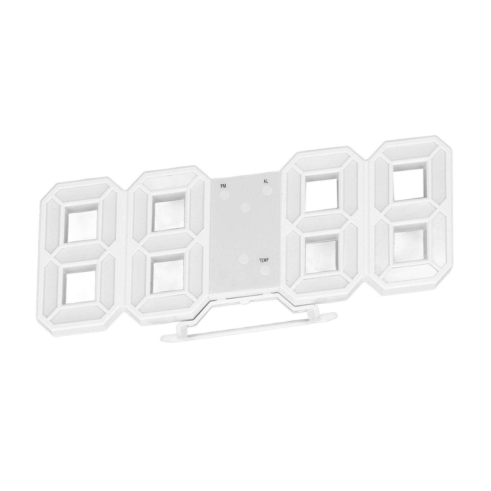 3D LED Wall Clock Minimalist White Frame Digital Wall Alarm Clock Timer with view 6