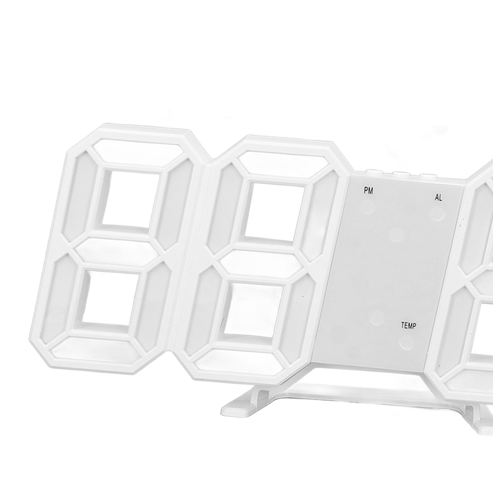 3D LED Wall Clock Minimalist White Frame Digital Wall Alarm Clock Timer with view 15