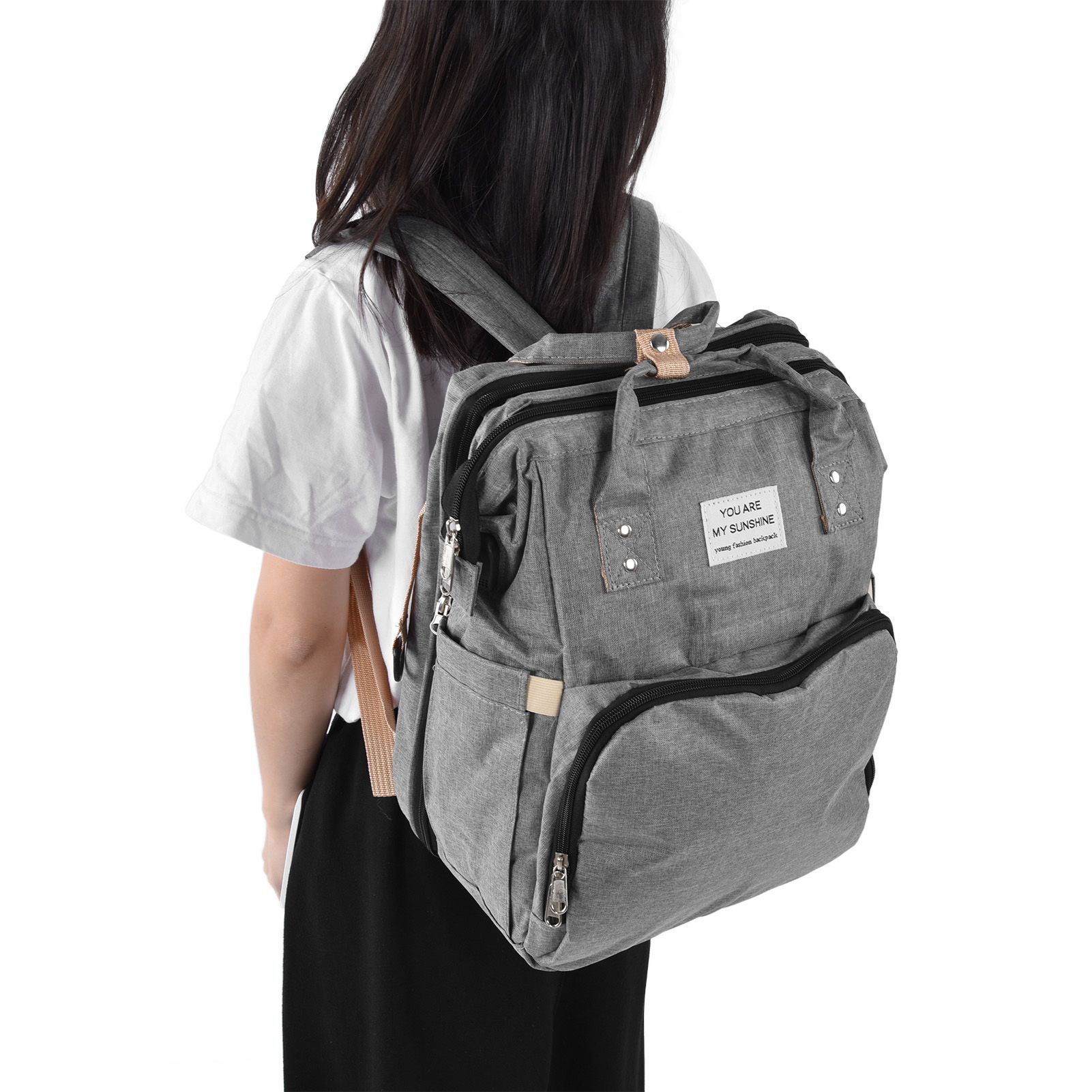 Backpack Multifunctional Foldable Large Capacity Baby Diaper Storage Bag for view 5