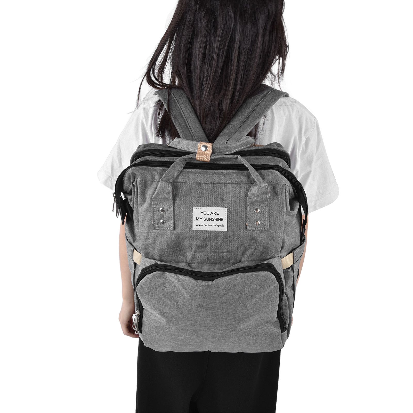Backpack Multifunctional Foldable Large Capacity Baby Diaper Storage Bag for view 6