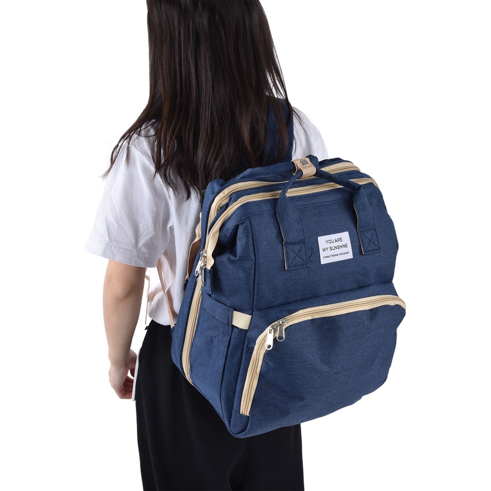 Backpack Multifunctional Foldable Large Capacity Baby Diaper Storage Bag for view 7