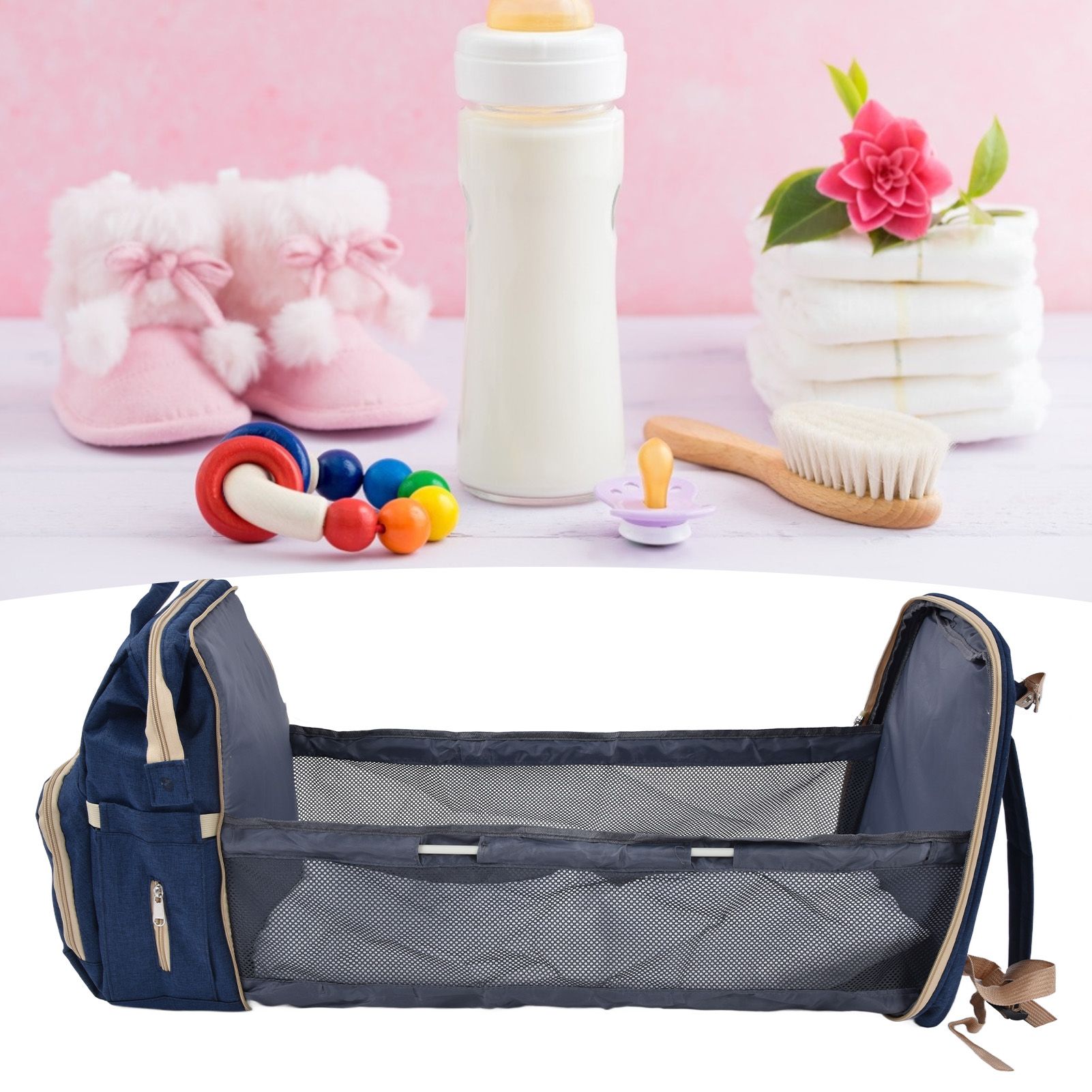 Backpack Multifunctional Foldable Large Capacity Baby Diaper Storage Bag for view 11