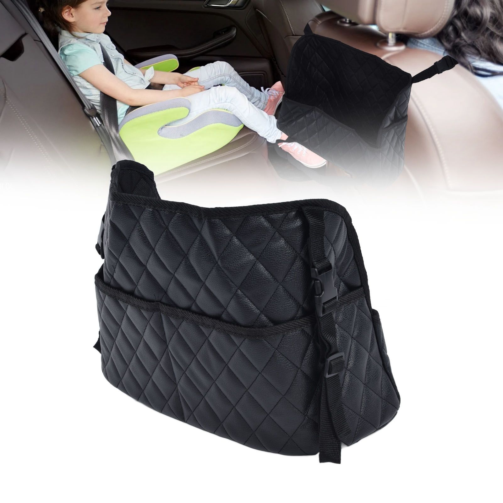 Rhombus Hanging Car Net Pocket Large Capacity Car Storage Bag Seat Bag Net Bag view 12