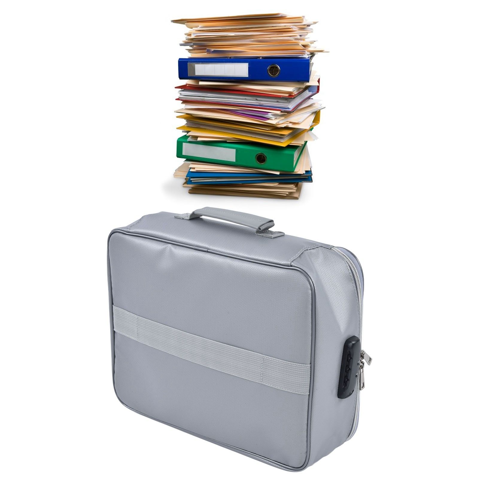Fireproof Document Bag Pouch Portable File Safe Organizer Large Capacity view 11