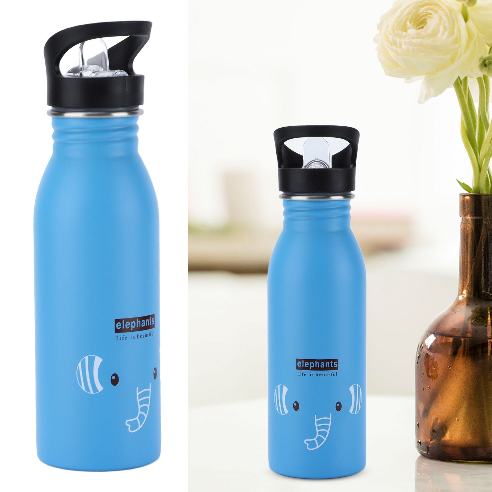 Stainless Steel Sport Water Bottle 500ml Cute Vacuum Insulated Water Bottle view 11