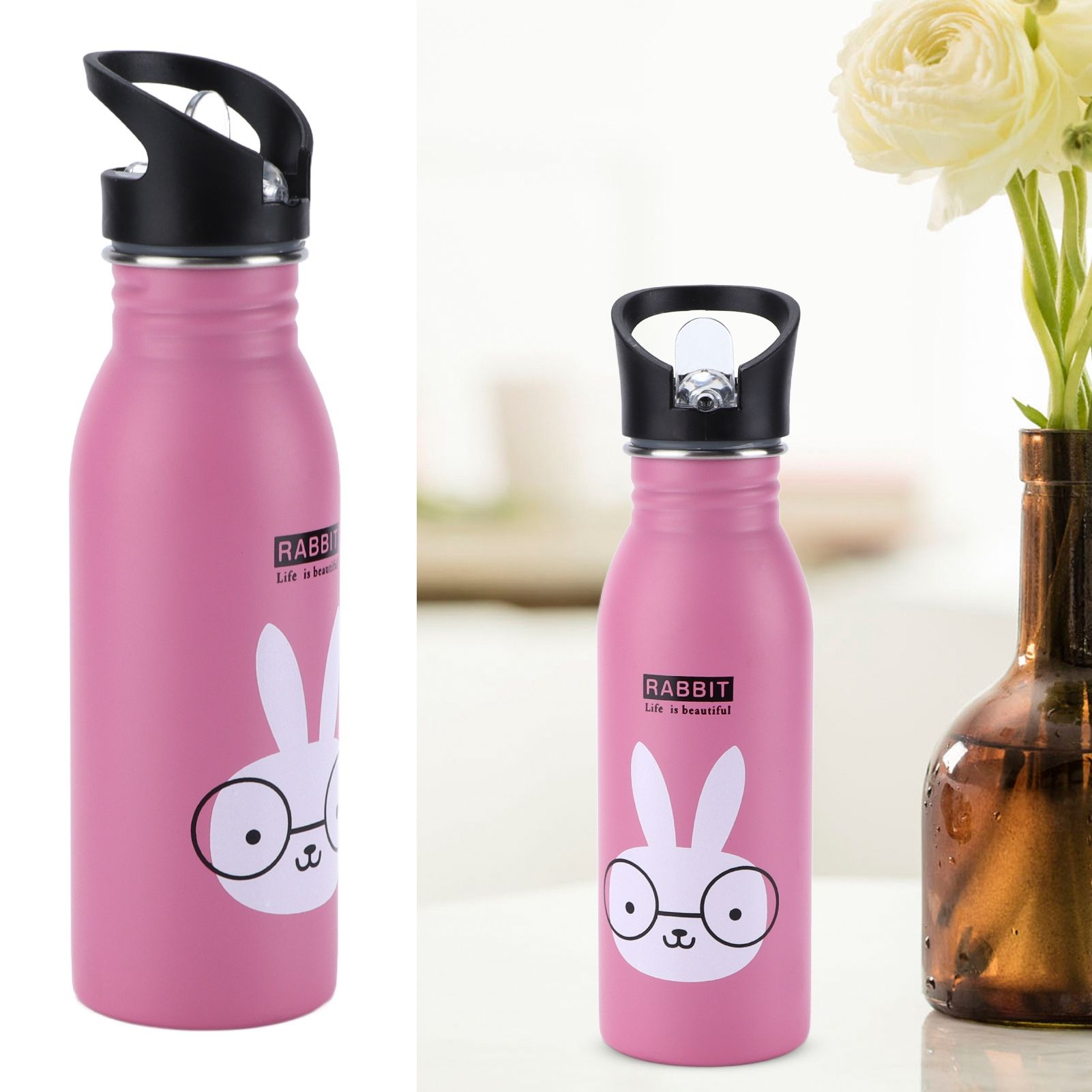 Stainless Steel Sport Water Bottle 500ml Cute Vacuum Insulated Water Bottle view 12