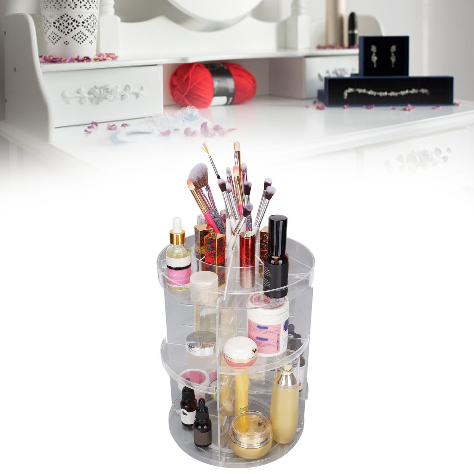 Makeup Organizer 360 Degree Rotation Cosmetic Storage Box Large Capacity view 12
