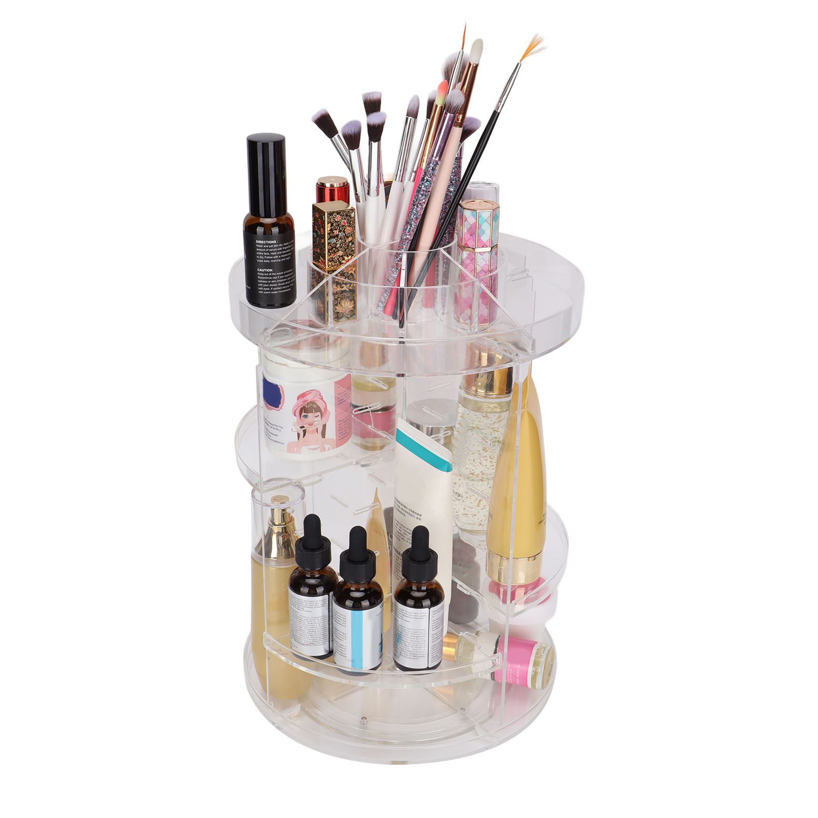 Makeup Organizer 360 Degree Rotation Cosmetic Storage Box Large Capacity view 14