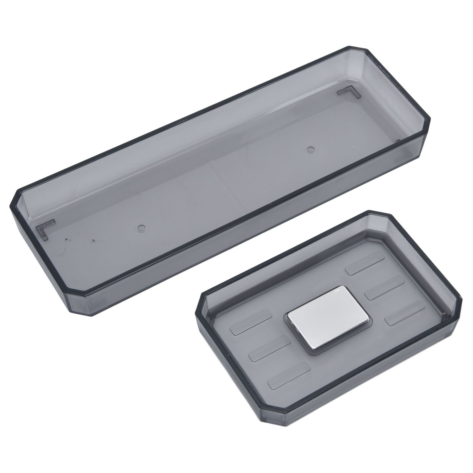 7Pcs/Set Plastic Bathroom Accessory Grey Toothbrush Holder Soap Tray Kit for view 15