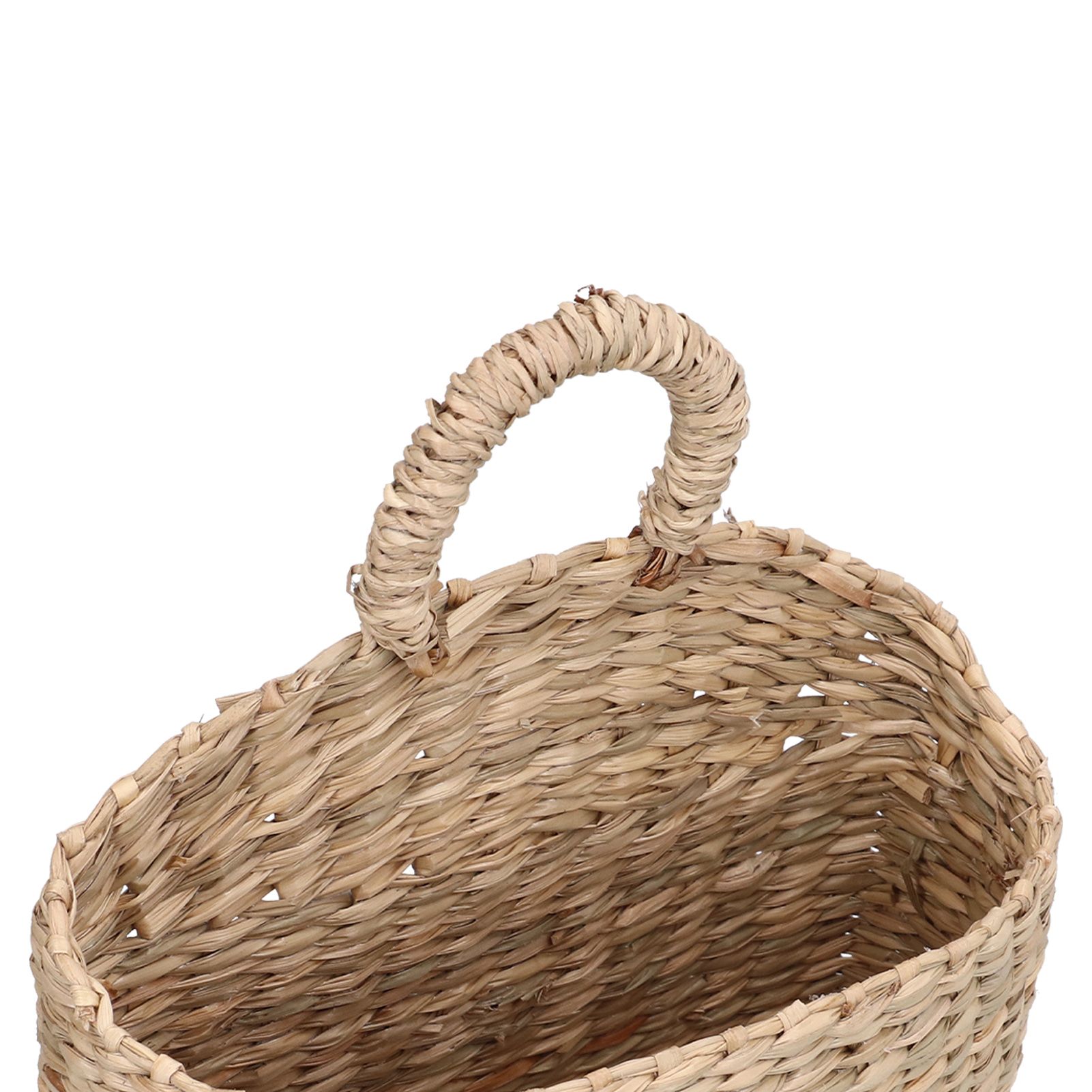 Hanging Basket Seagrass Woven Wall Hanging Storage Basket Organizer for Home view 13