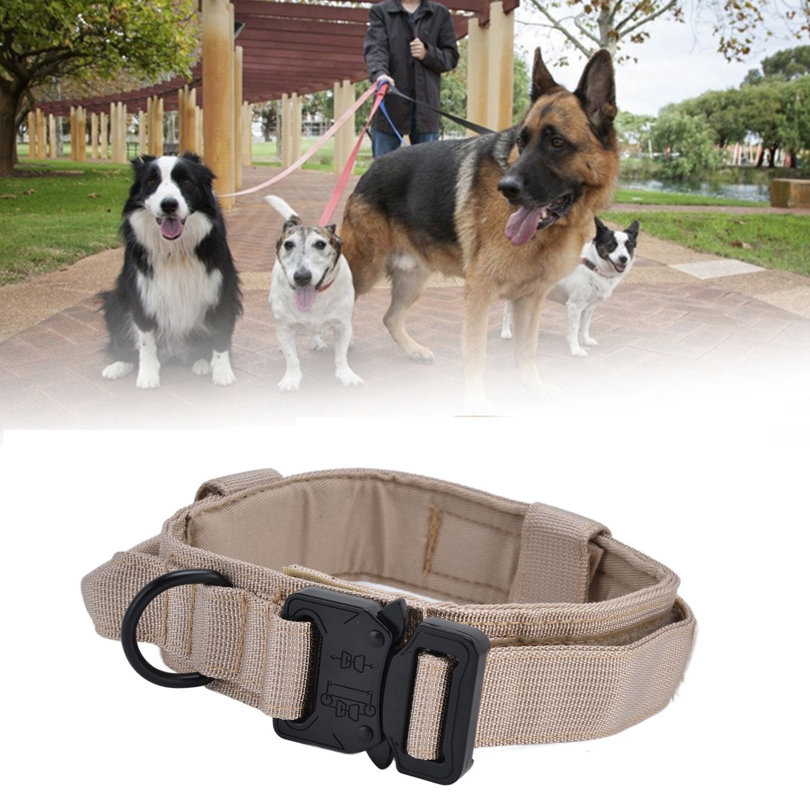 Traction Dog Collar with Buckle Nylon Iron Training Hunting Collar Pet view 11