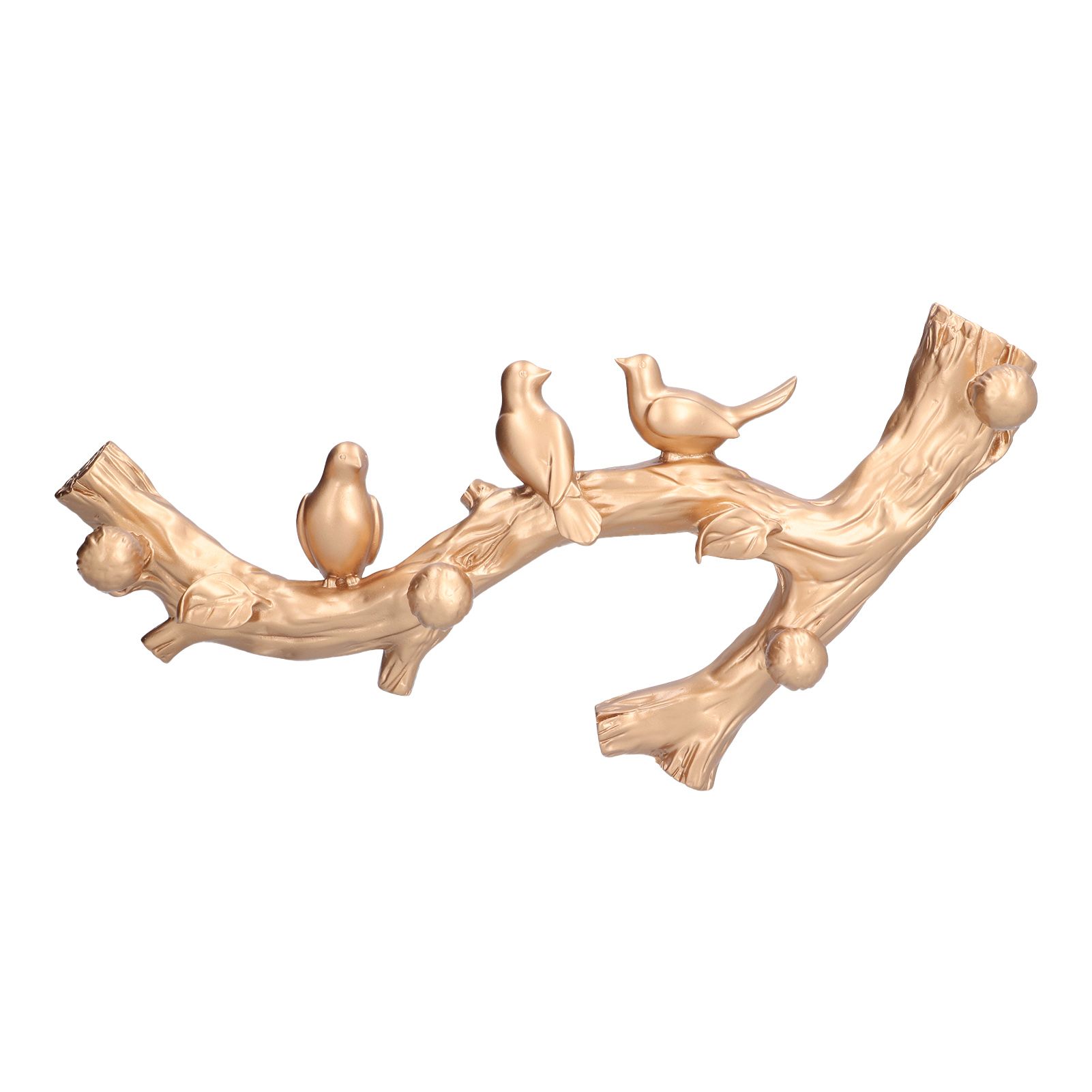 Decorative Hook Golden Bird Branch Shape Three Dimensional Wall Mounted Home view 4