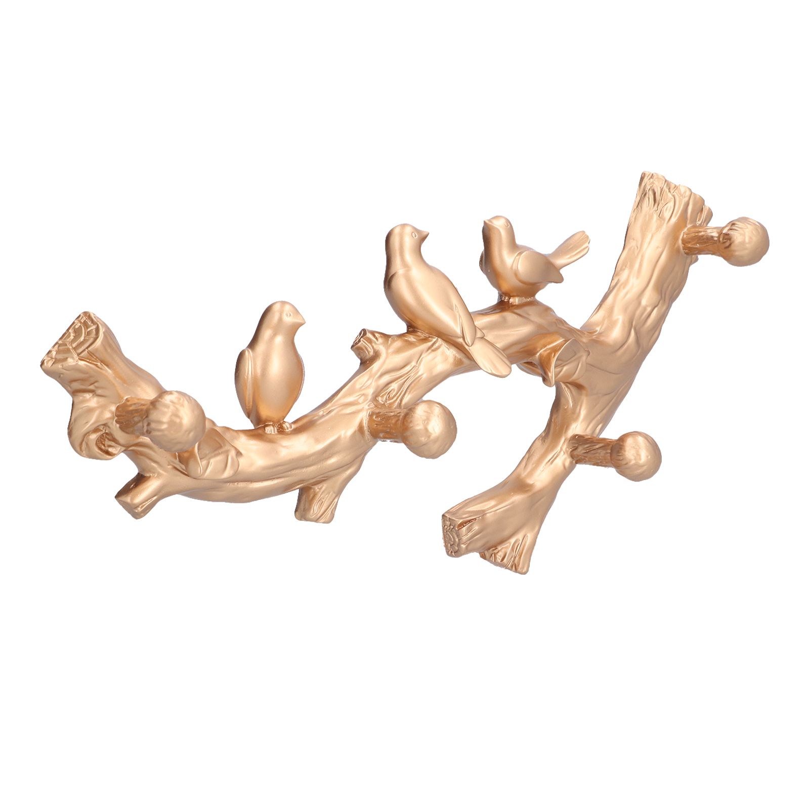 Decorative Hook Golden Bird Branch Shape Three Dimensional Wall Mounted Home view 5