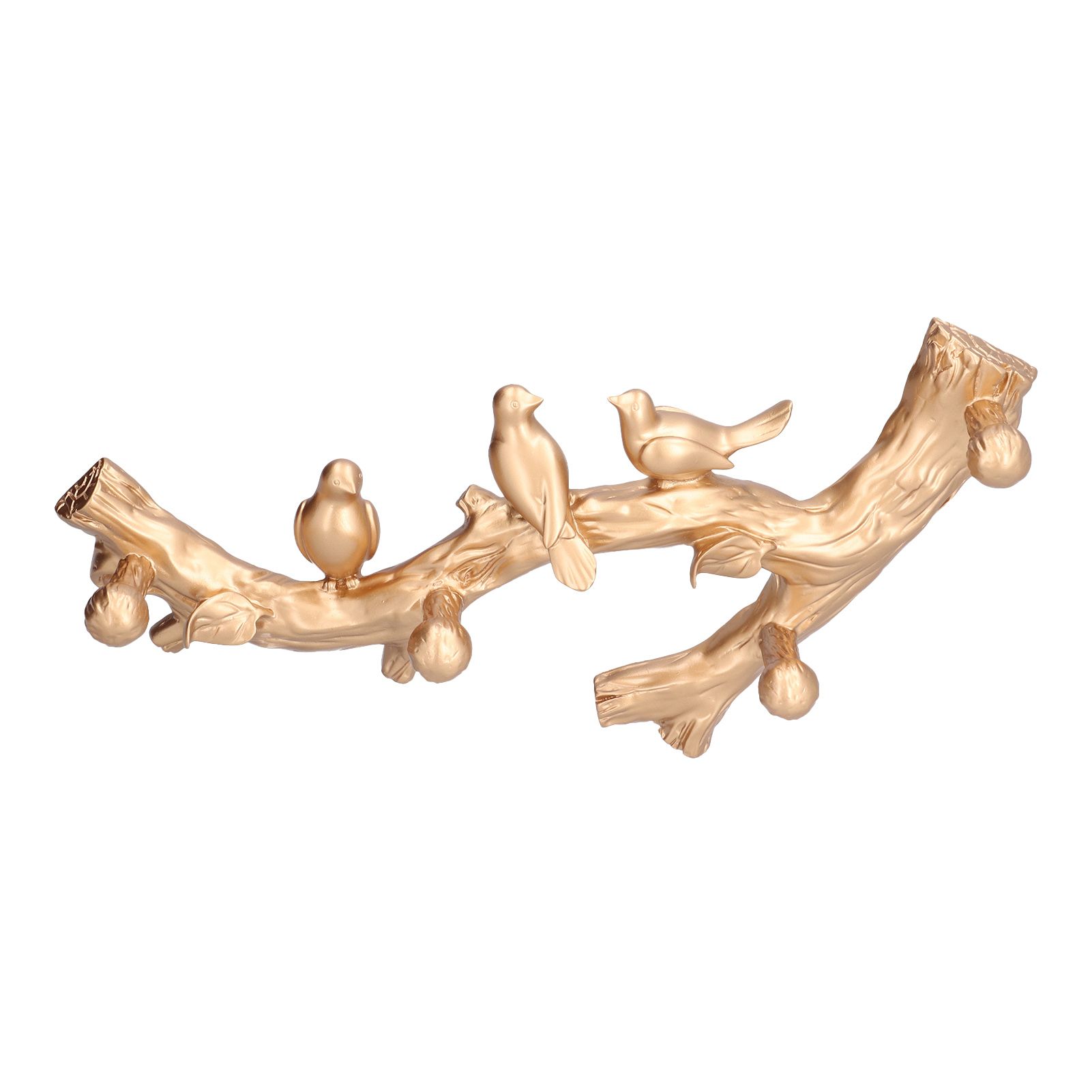 Decorative Hook Golden Bird Branch Shape Three Dimensional Wall Mounted Home view 7