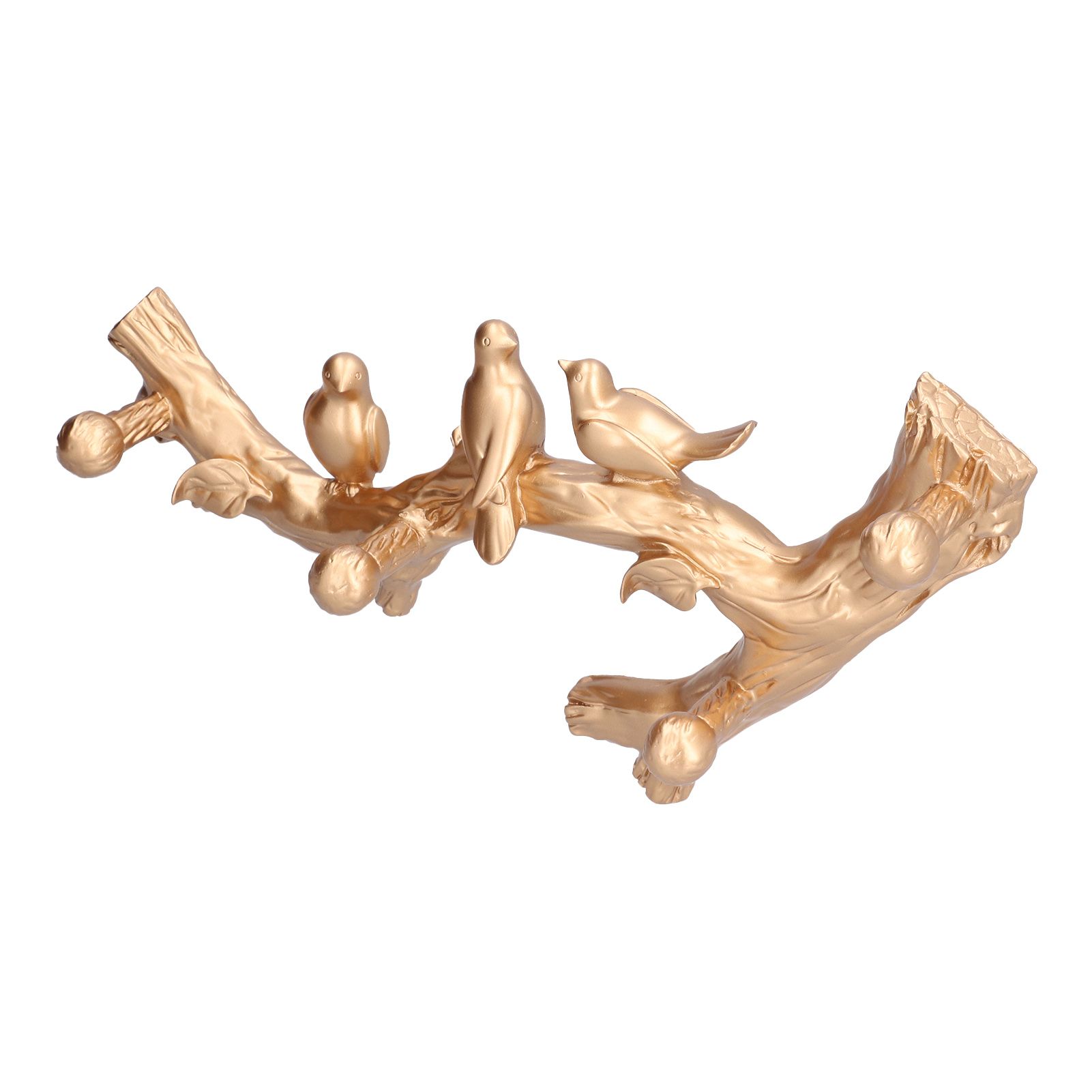 Decorative Hook Golden Bird Branch Shape Three Dimensional Wall Mounted Home view 9