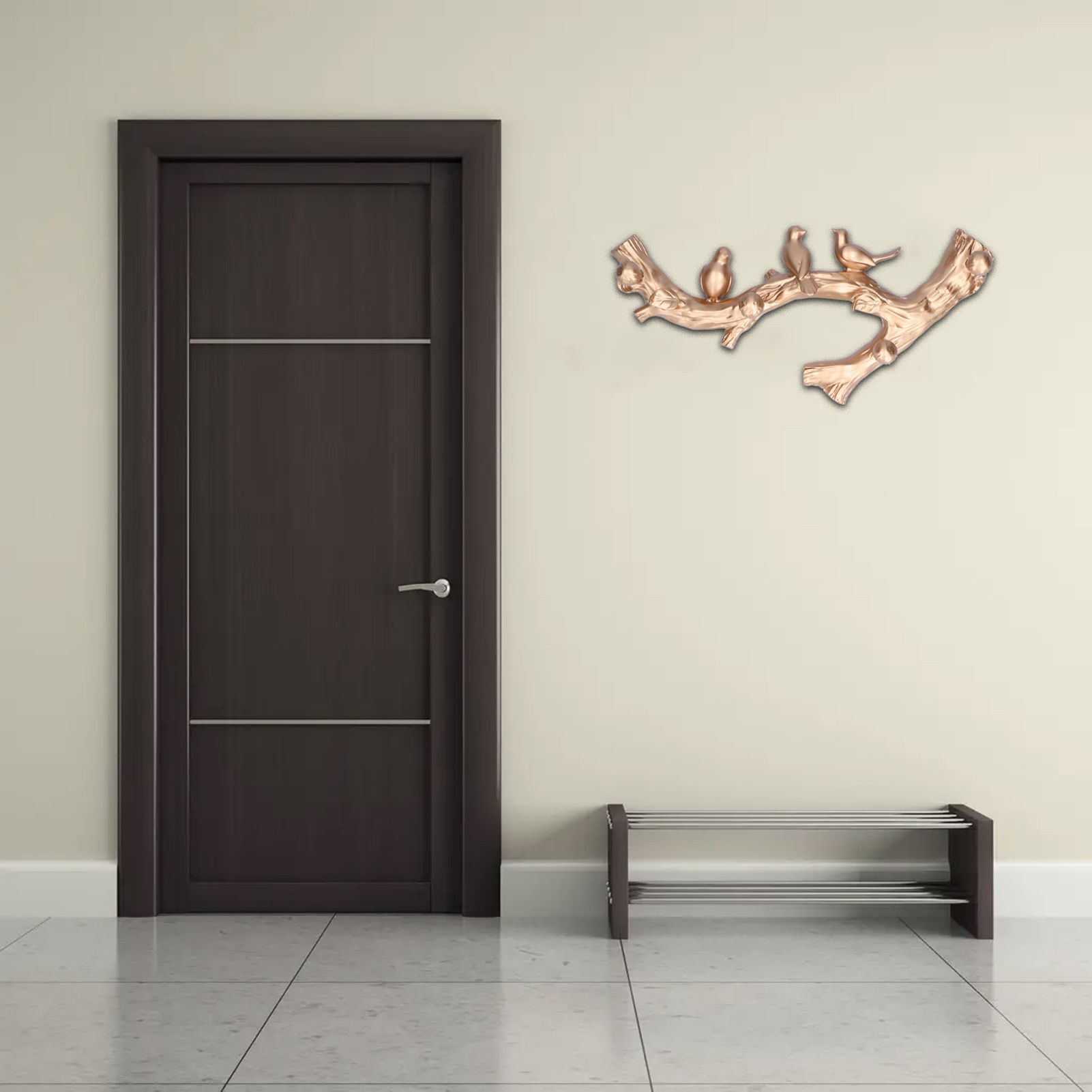 Decorative Hook Golden Bird Branch Shape Three Dimensional Wall Mounted Home view 11