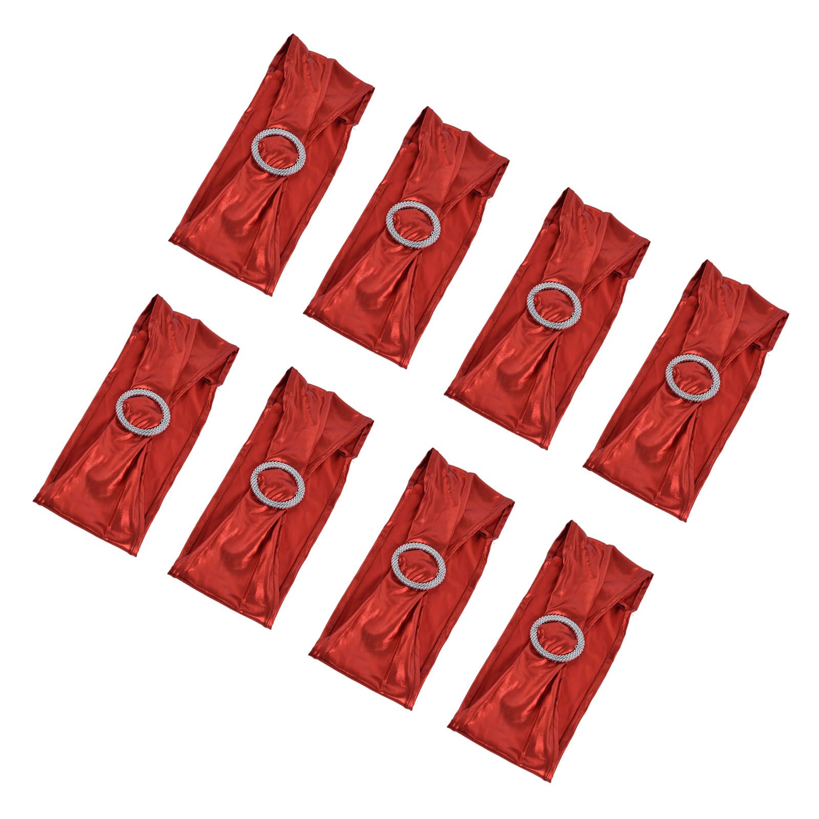 10Pcs Chair Cover Bands Elastic Stretch Sashes Bows for Wedding Banquet Hotel view 2
