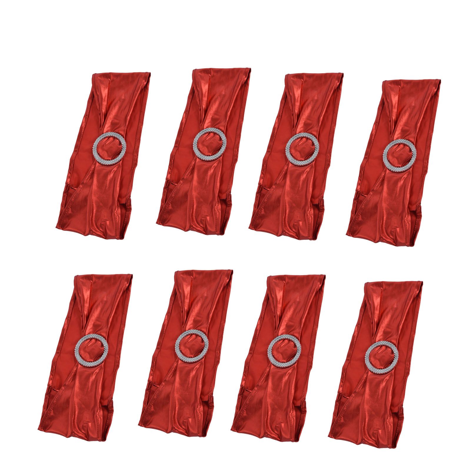 10Pcs Chair Cover Bands Elastic Stretch Sashes Bows for Wedding Banquet Hotel view 5