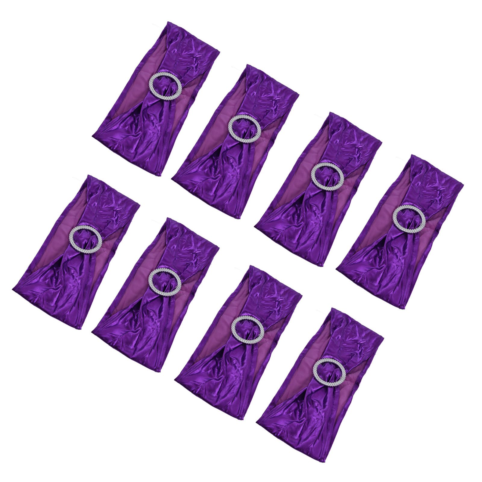 10Pcs Chair Cover Bands Elastic Stretch Sashes Bows for Wedding Banquet Hotel view 2