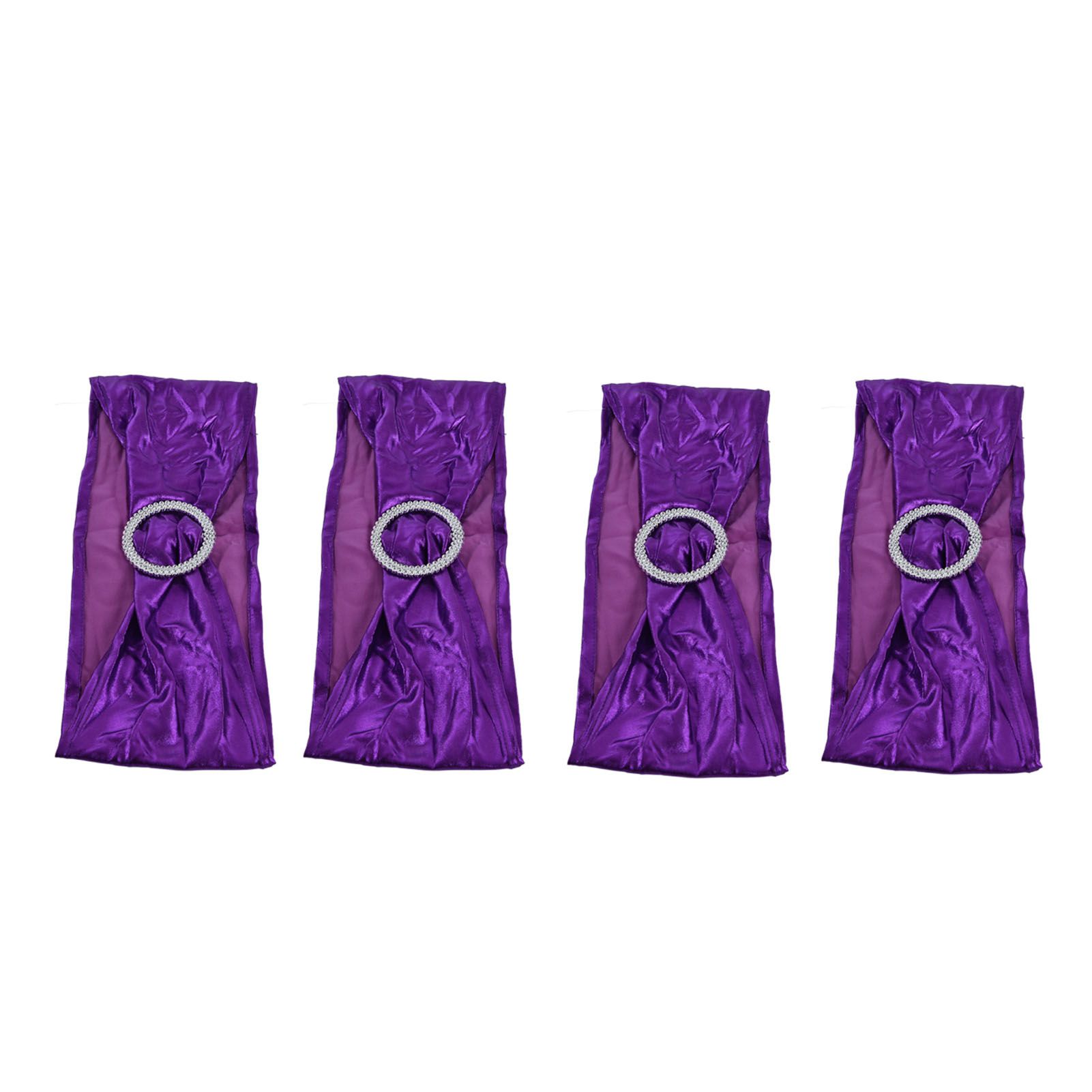10Pcs Chair Cover Bands Elastic Stretch Sashes Bows for Wedding Banquet Hotel view 3