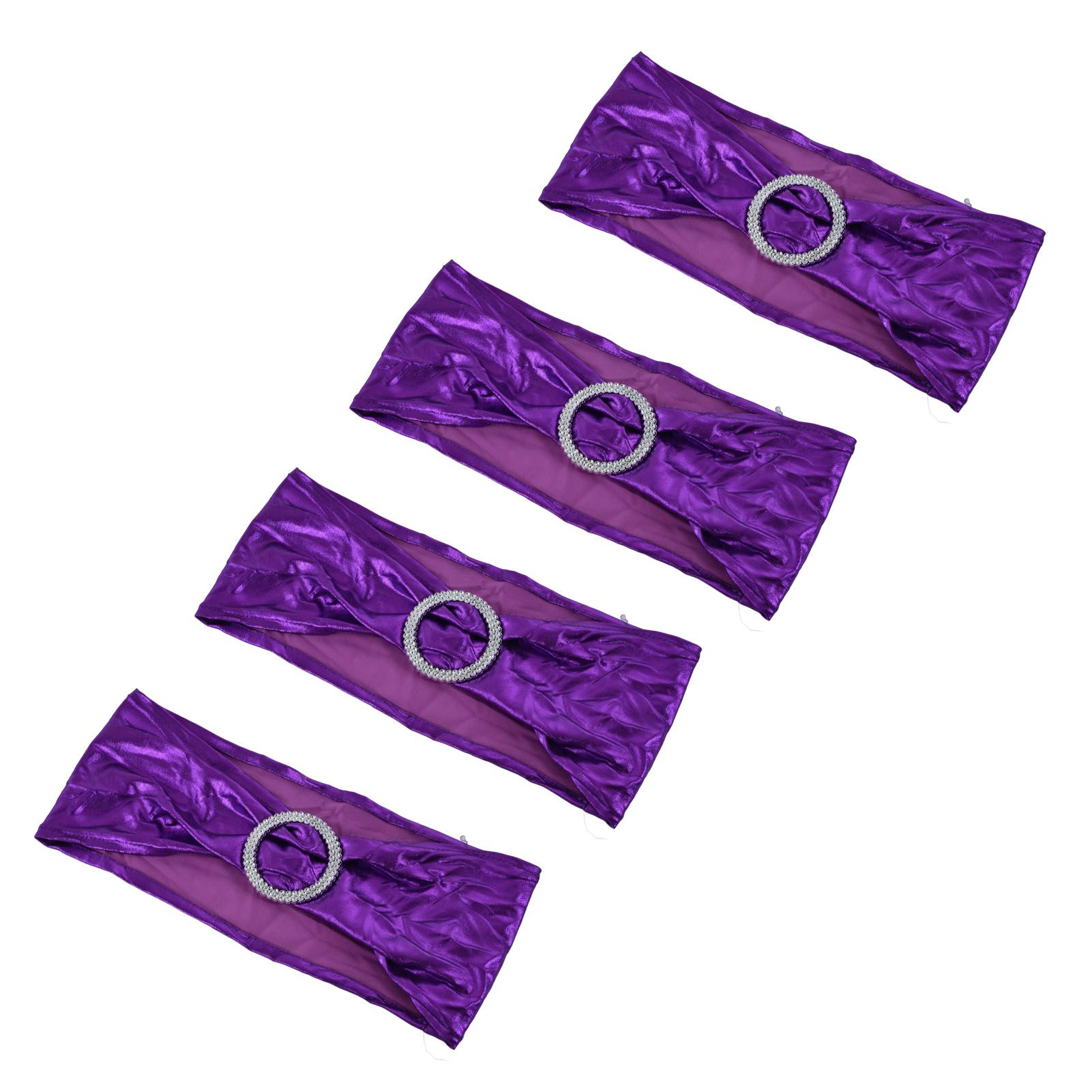 10Pcs Chair Cover Bands Elastic Stretch Sashes Bows for Wedding Banquet Hotel view 4