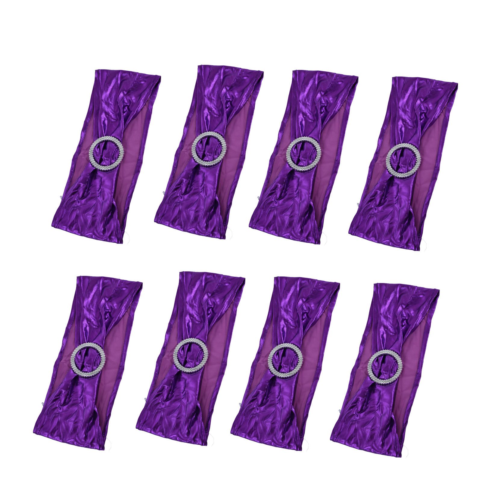 10Pcs Chair Cover Bands Elastic Stretch Sashes Bows for Wedding Banquet Hotel view 5