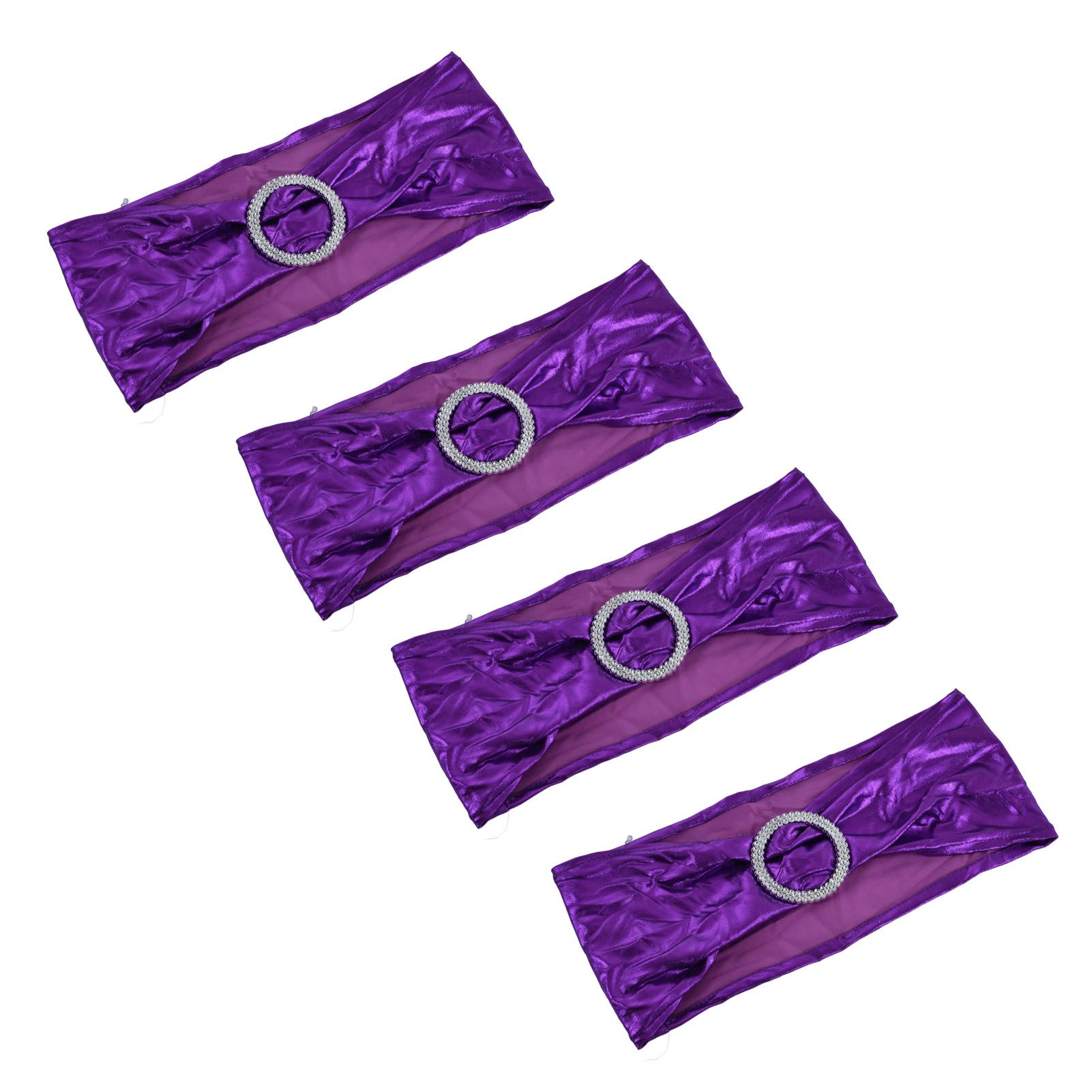 10Pcs Chair Cover Bands Elastic Stretch Sashes Bows for Wedding Banquet Hotel view 6