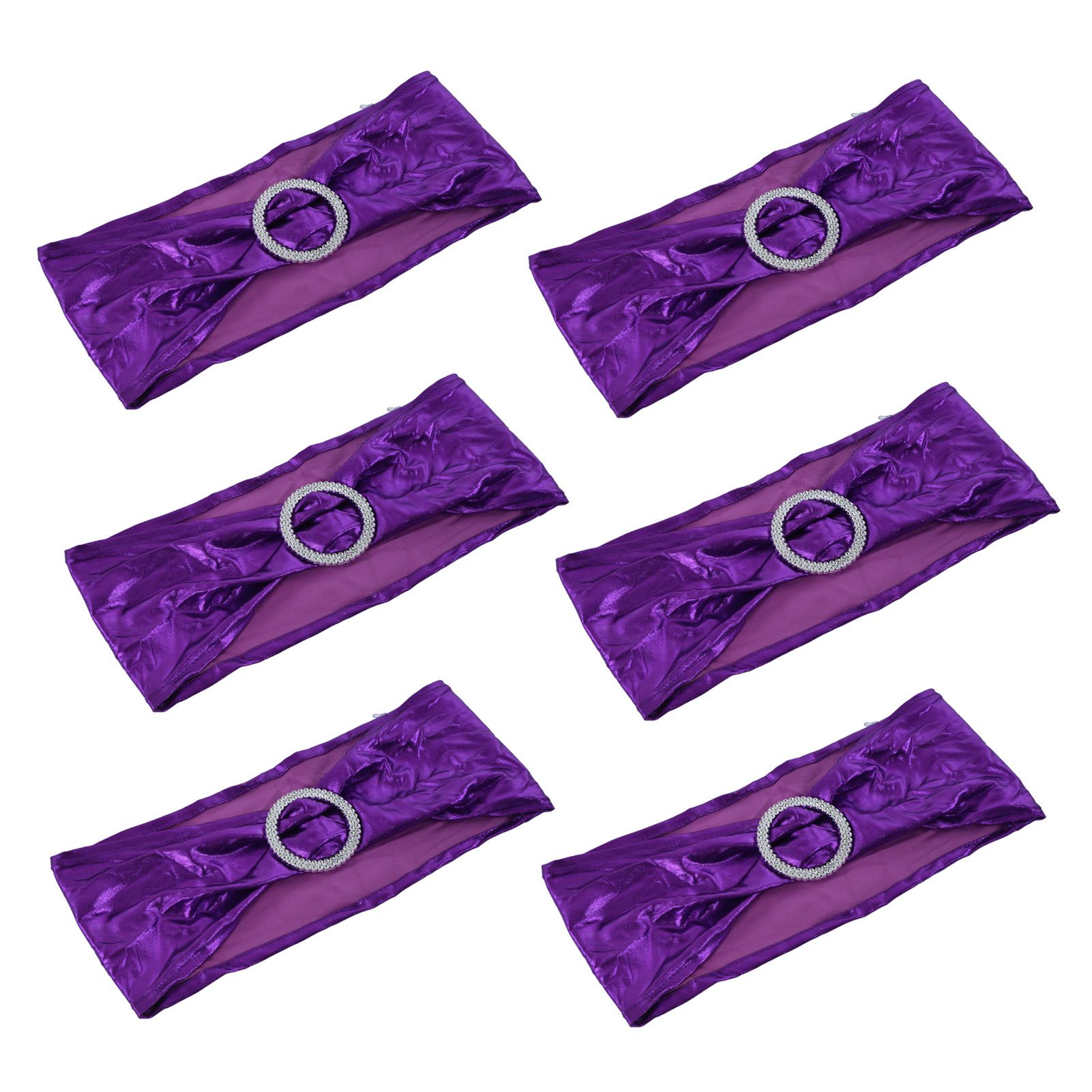 10Pcs Chair Cover Bands Elastic Stretch Sashes Bows for Wedding Banquet Hotel view 8