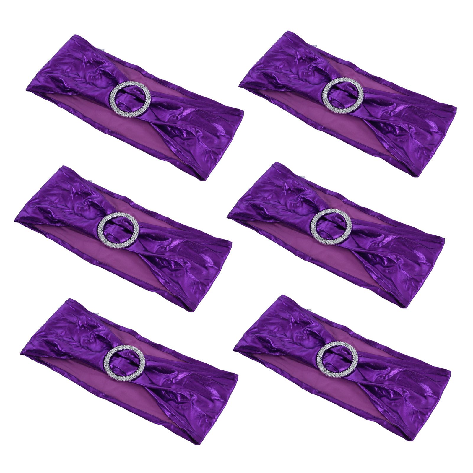 10Pcs Chair Cover Bands Elastic Stretch Sashes Bows for Wedding Banquet Hotel view 9