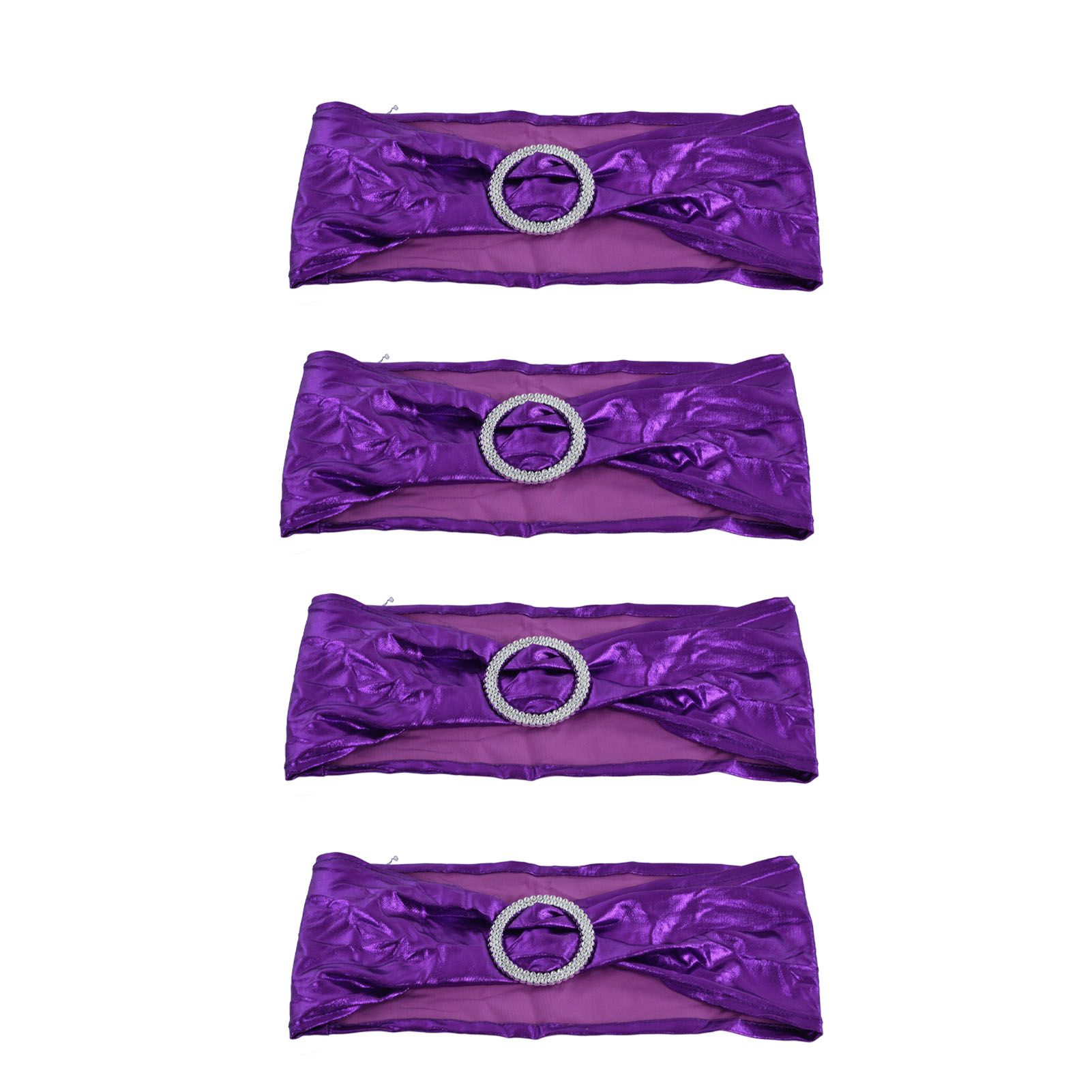 10Pcs Chair Cover Bands Elastic Stretch Sashes Bows for Wedding Banquet Hotel view 10