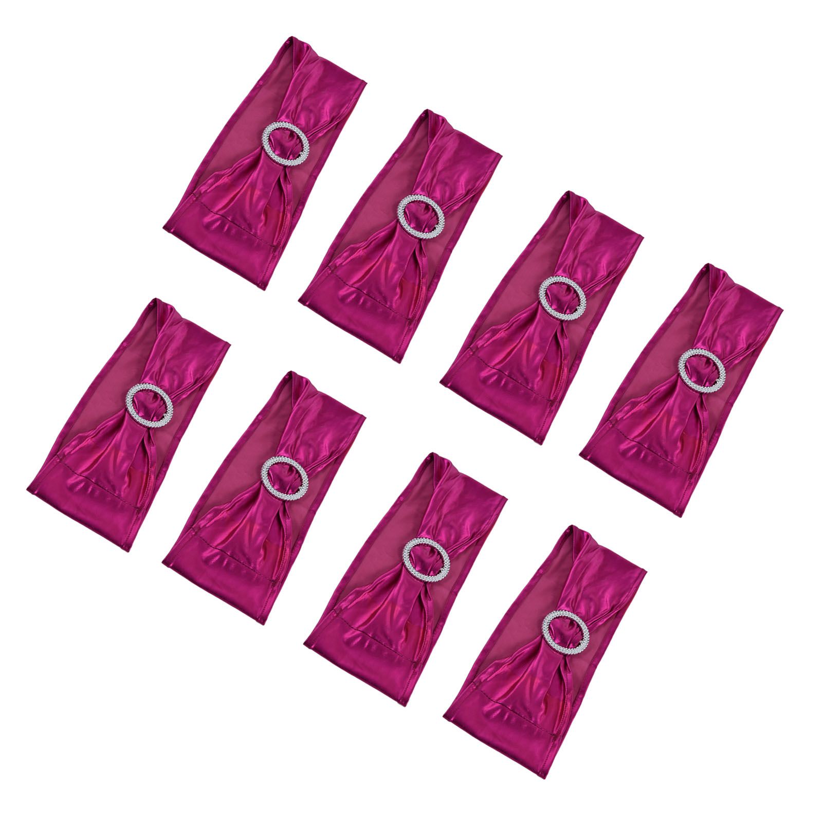 10Pcs Chair Cover Bands Elastic Stretch Sashes Bows for Wedding Banquet Hotel view 2