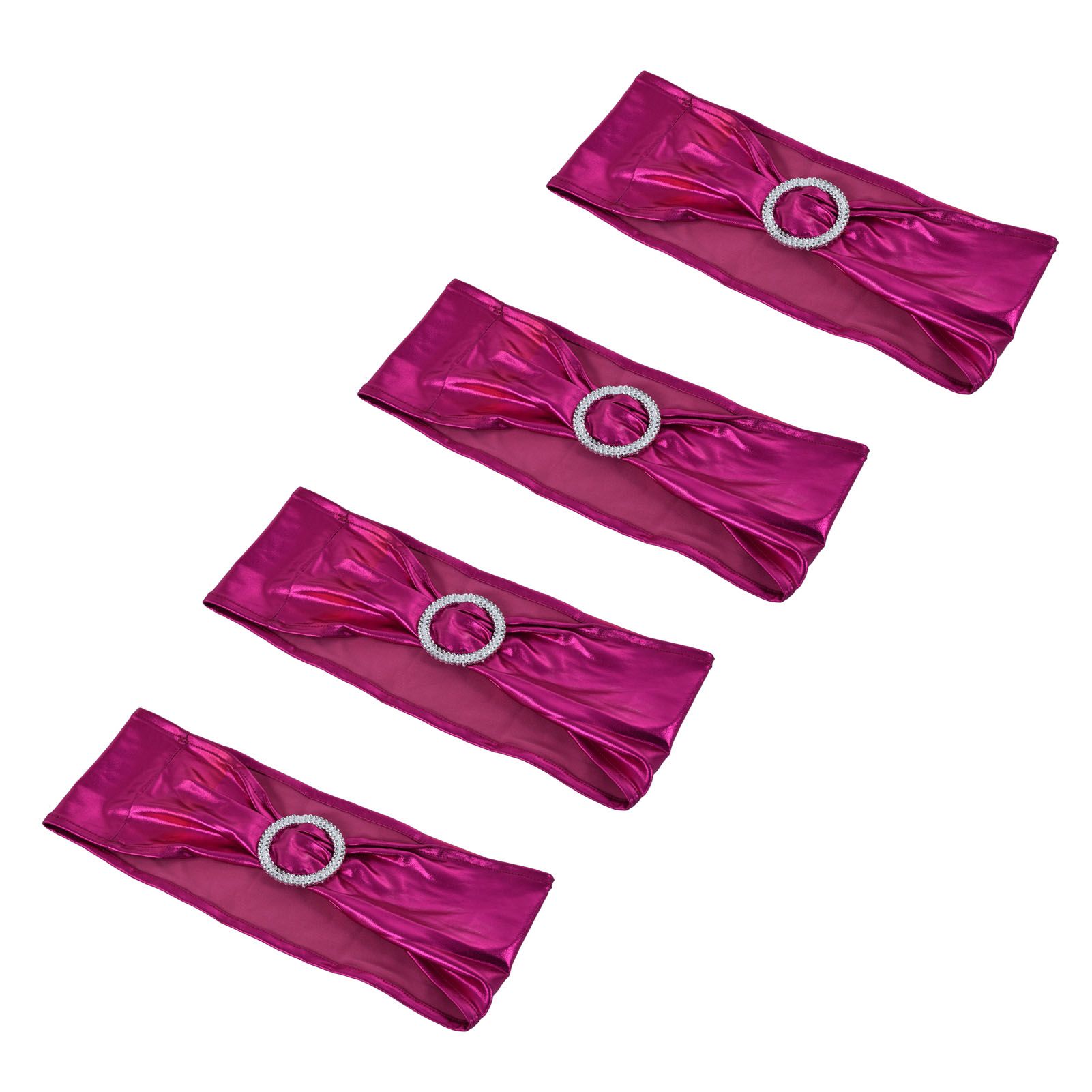 10Pcs Chair Cover Bands Elastic Stretch Sashes Bows for Wedding Banquet Hotel view 4