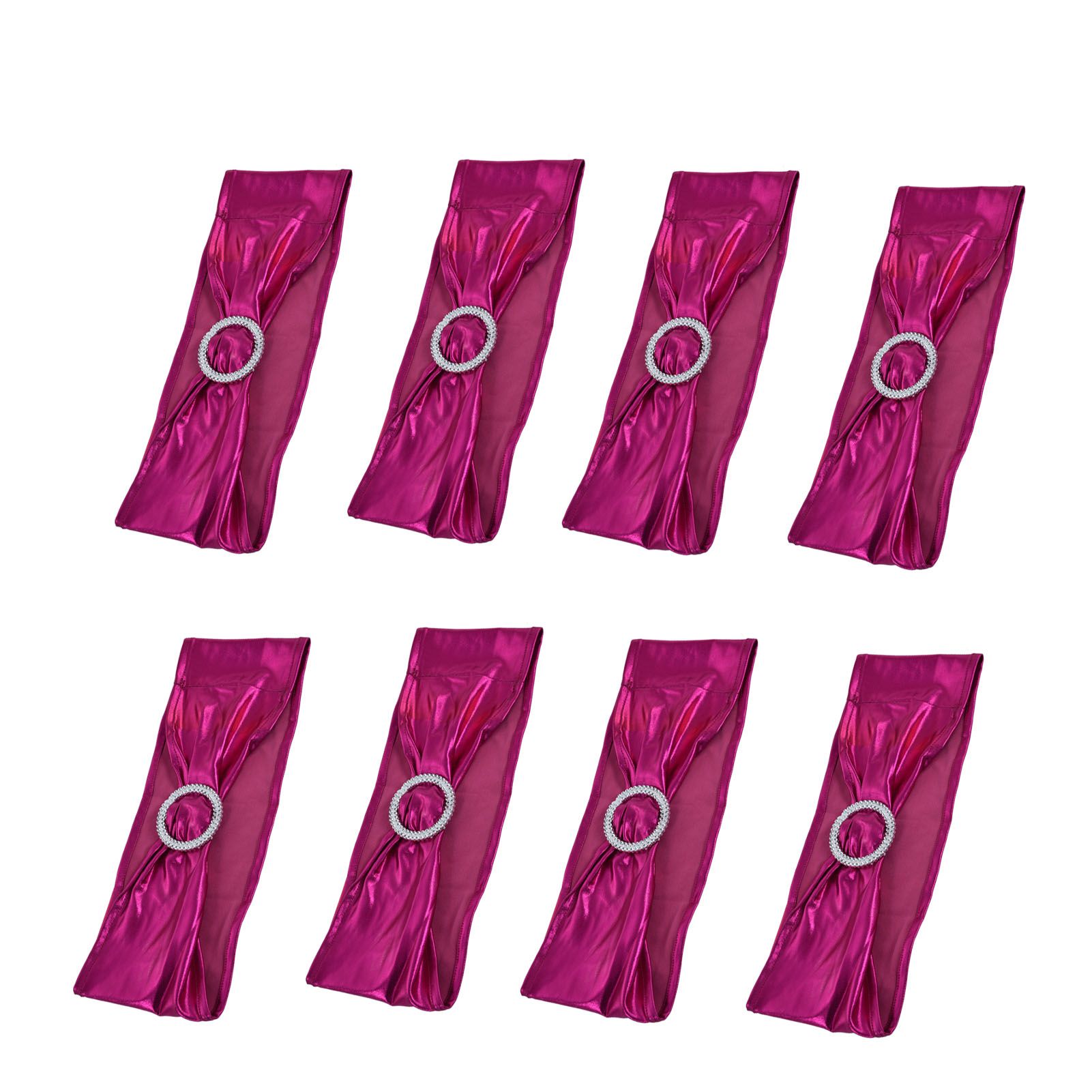 10Pcs Chair Cover Bands Elastic Stretch Sashes Bows for Wedding Banquet Hotel view 5