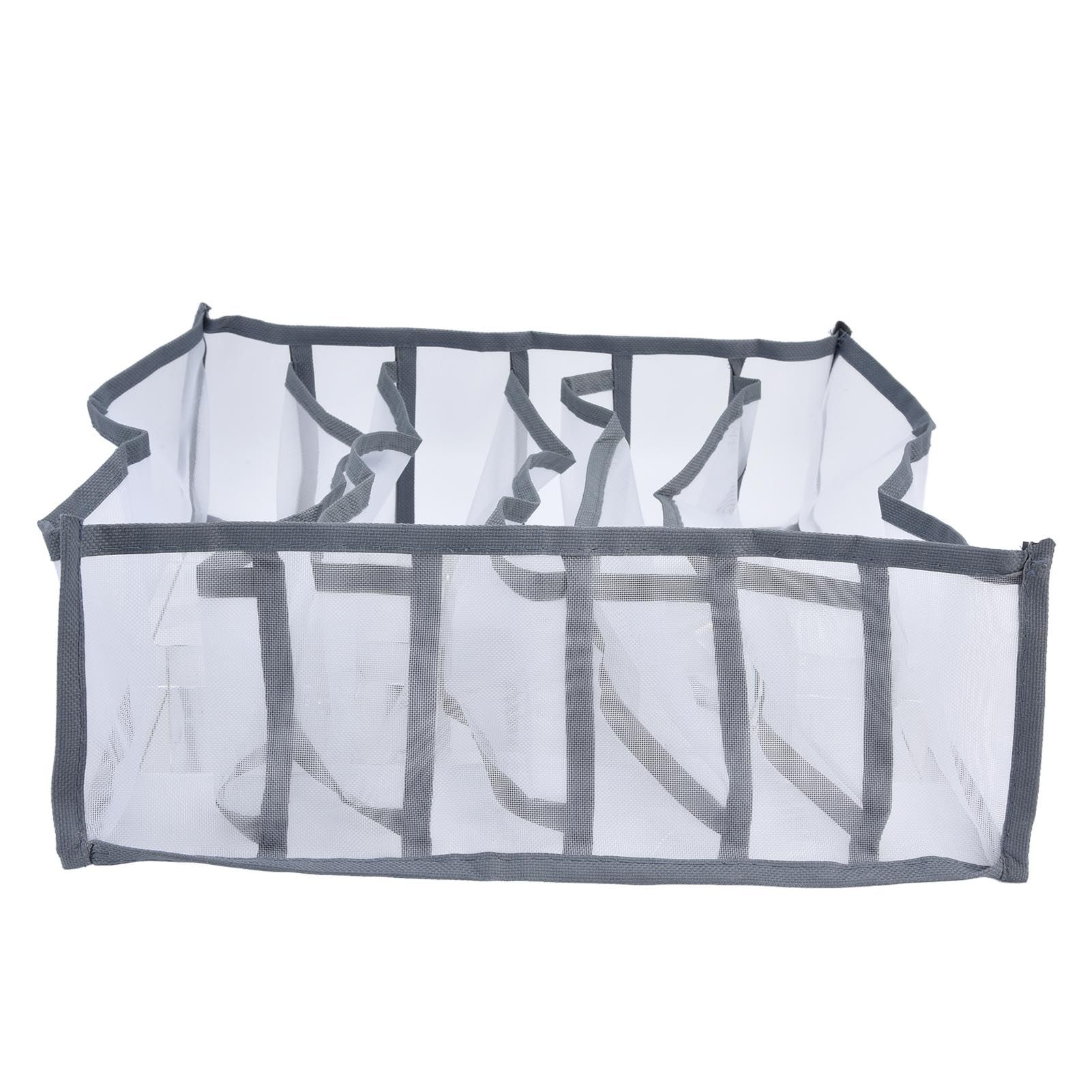 Underwear Organizer Mesh Foldable Breathable Multi Cells Socks Storage Box for