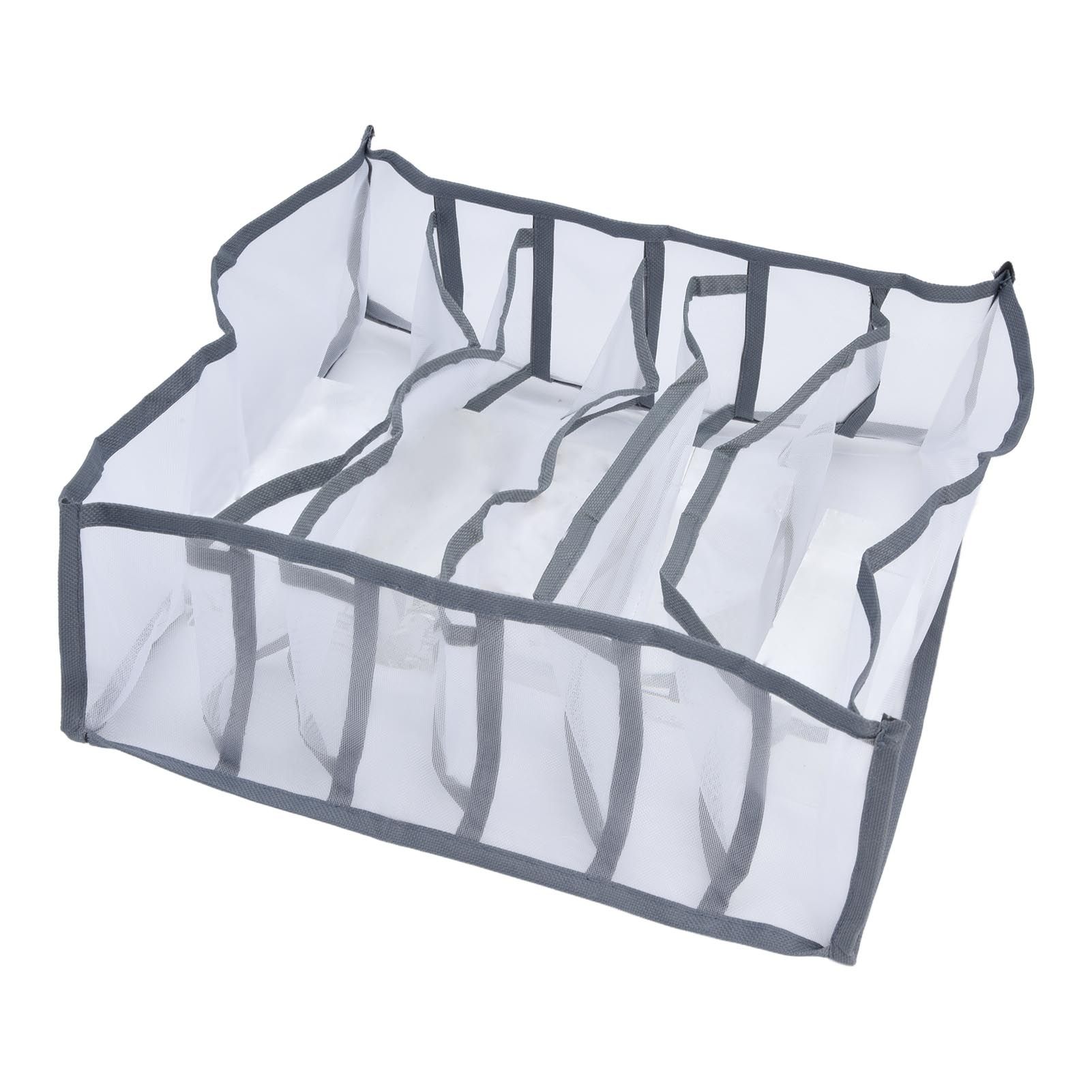 Underwear Organizer Mesh Foldable Breathable Multi Cells Socks Storage Box for view 7