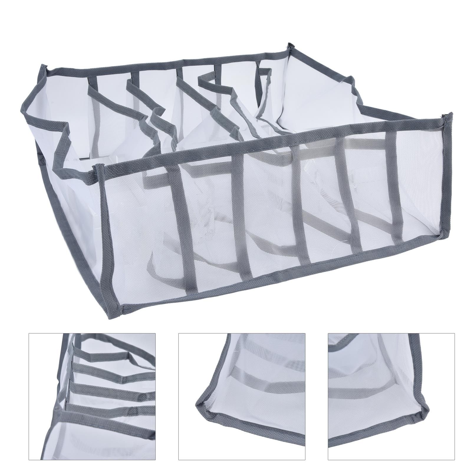 Underwear Organizer Mesh Foldable Breathable Multi Cells Socks Storage Box for view 8