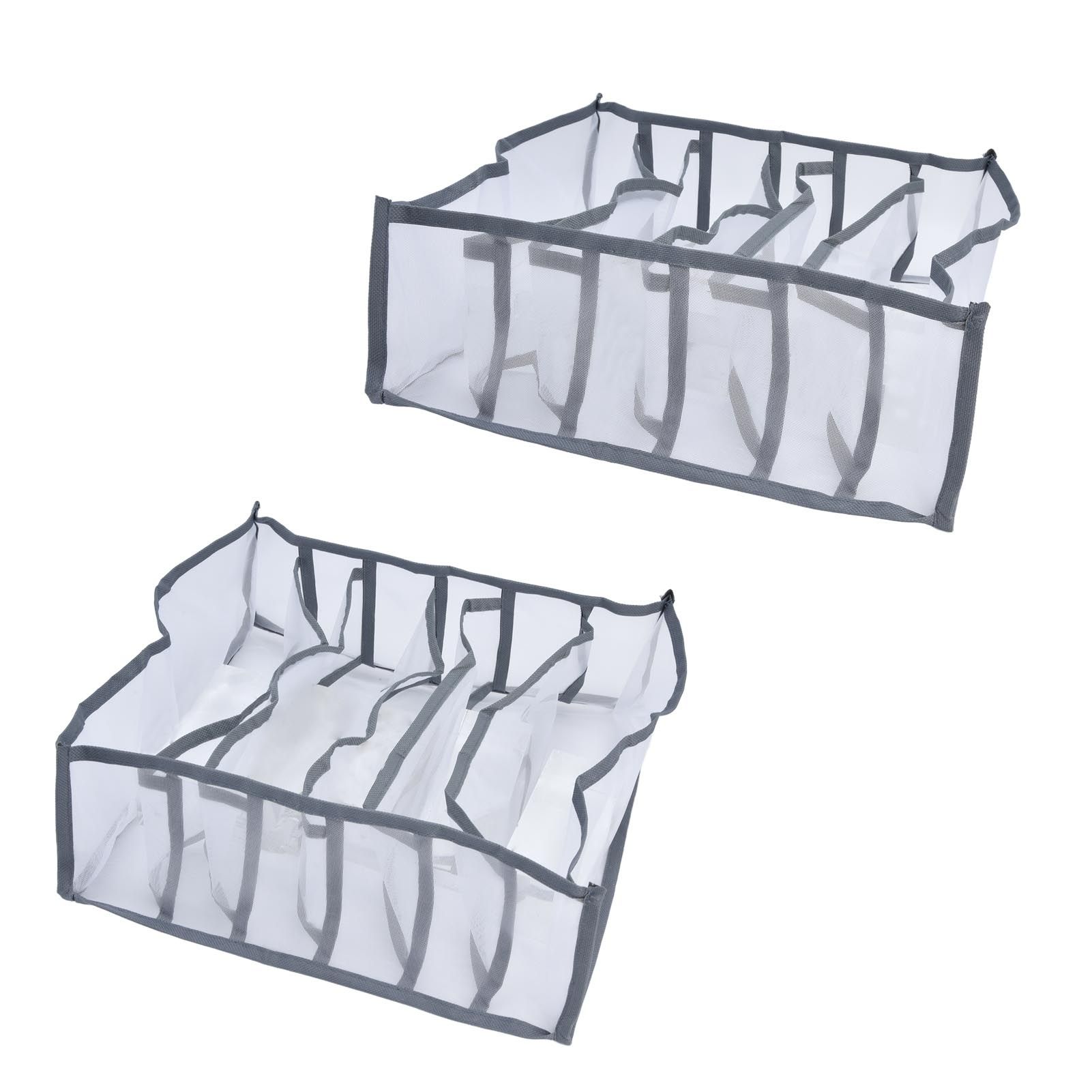 Underwear Organizer Mesh Foldable Breathable Multi Cells Socks Storage Box for view 10