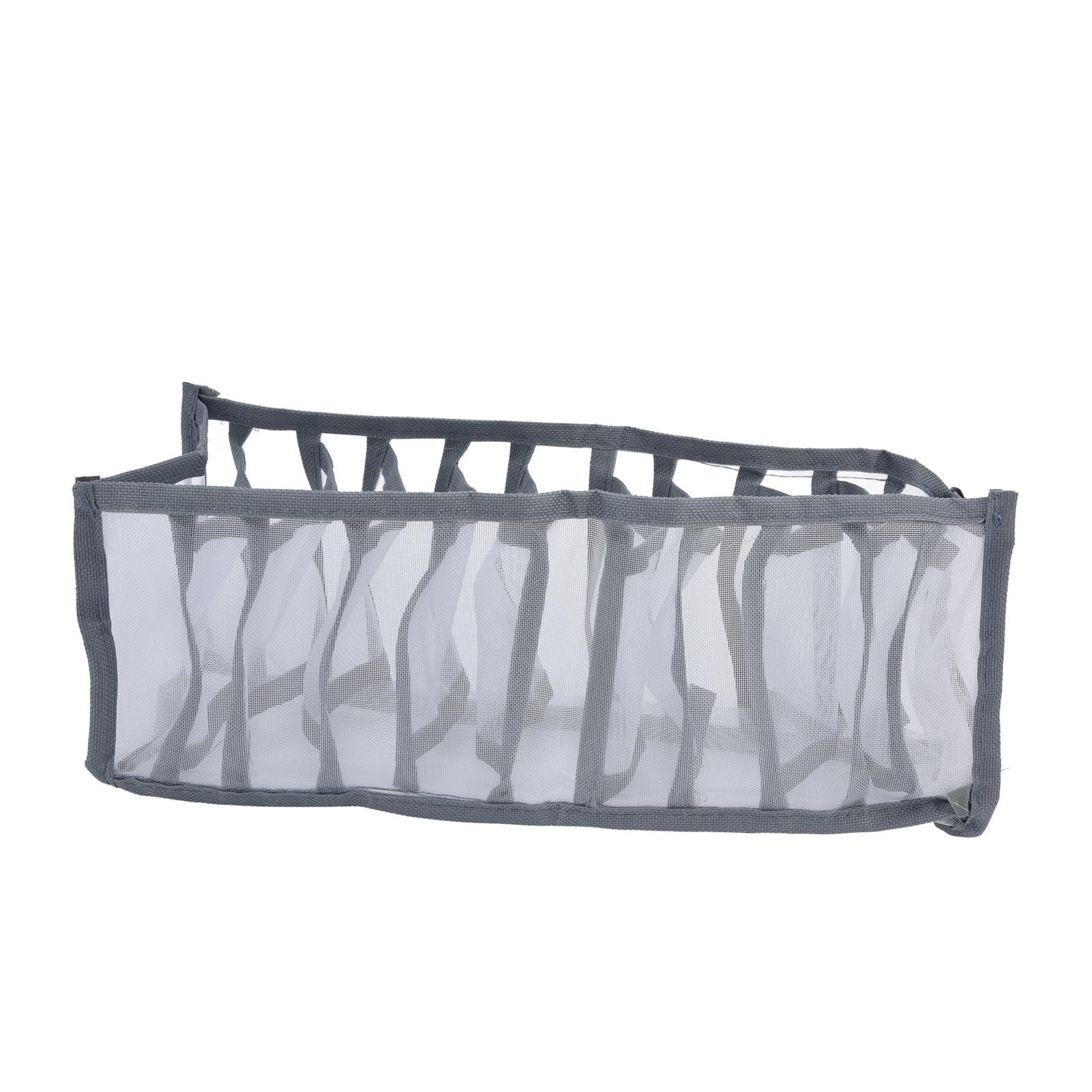Underwear Organizer Mesh Foldable Breathable Multi Cells Socks Storage Box for